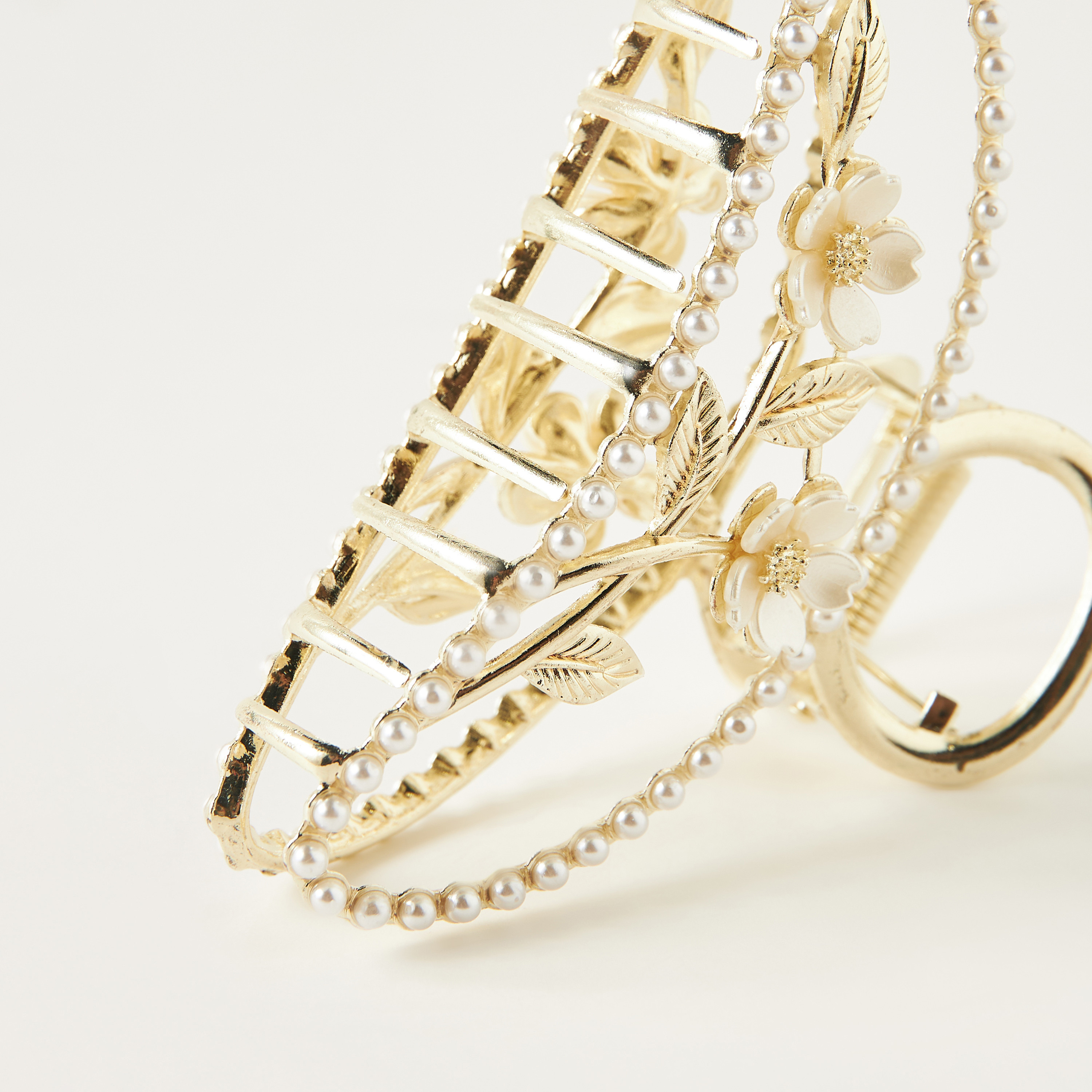 Floral Embellished Hair Clamp-women-hairaccessories-clamps-image-3