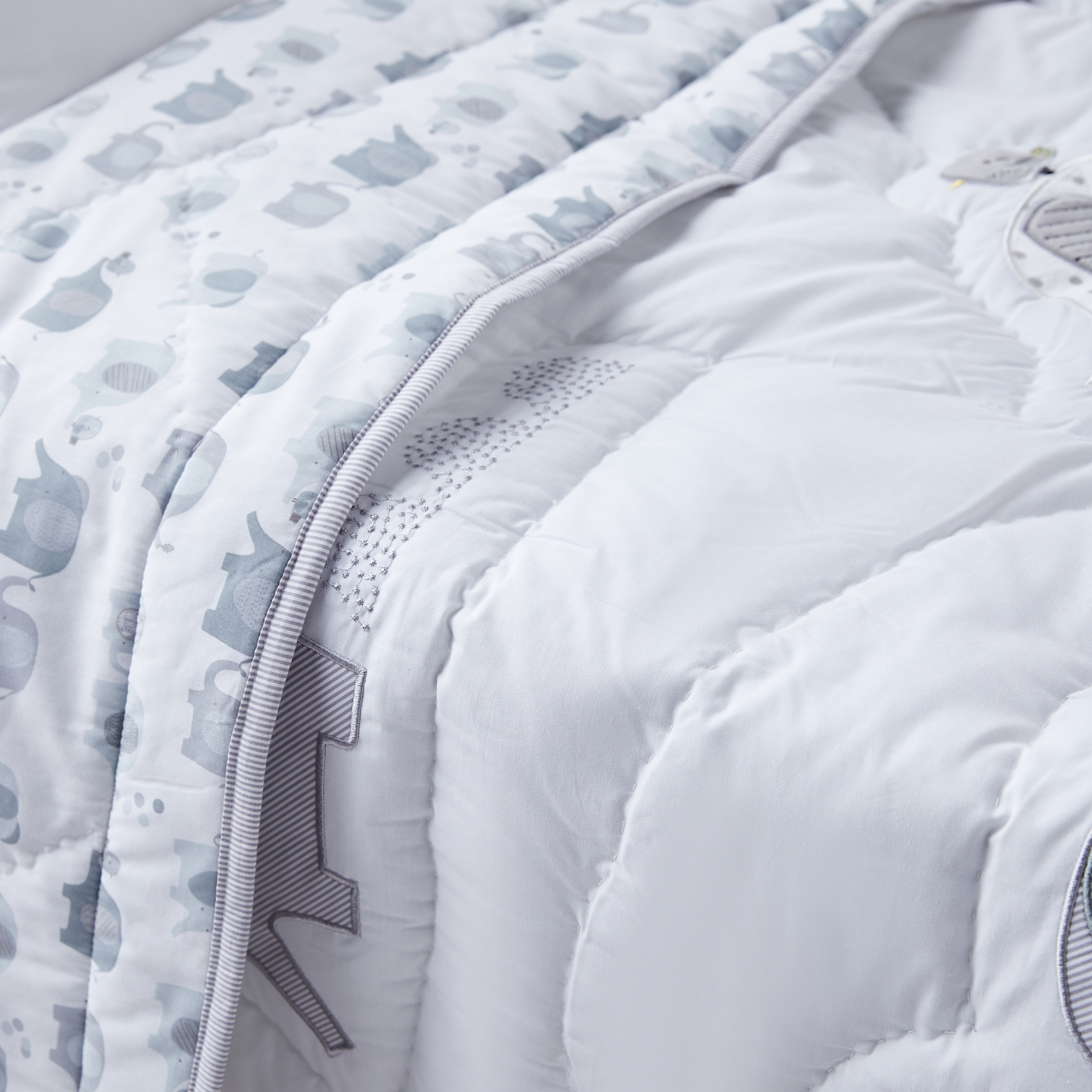 Giggles Elephant Applique Comforter and Pillow Set - 100x130 cm-baby-nursery-babybedding-image-5