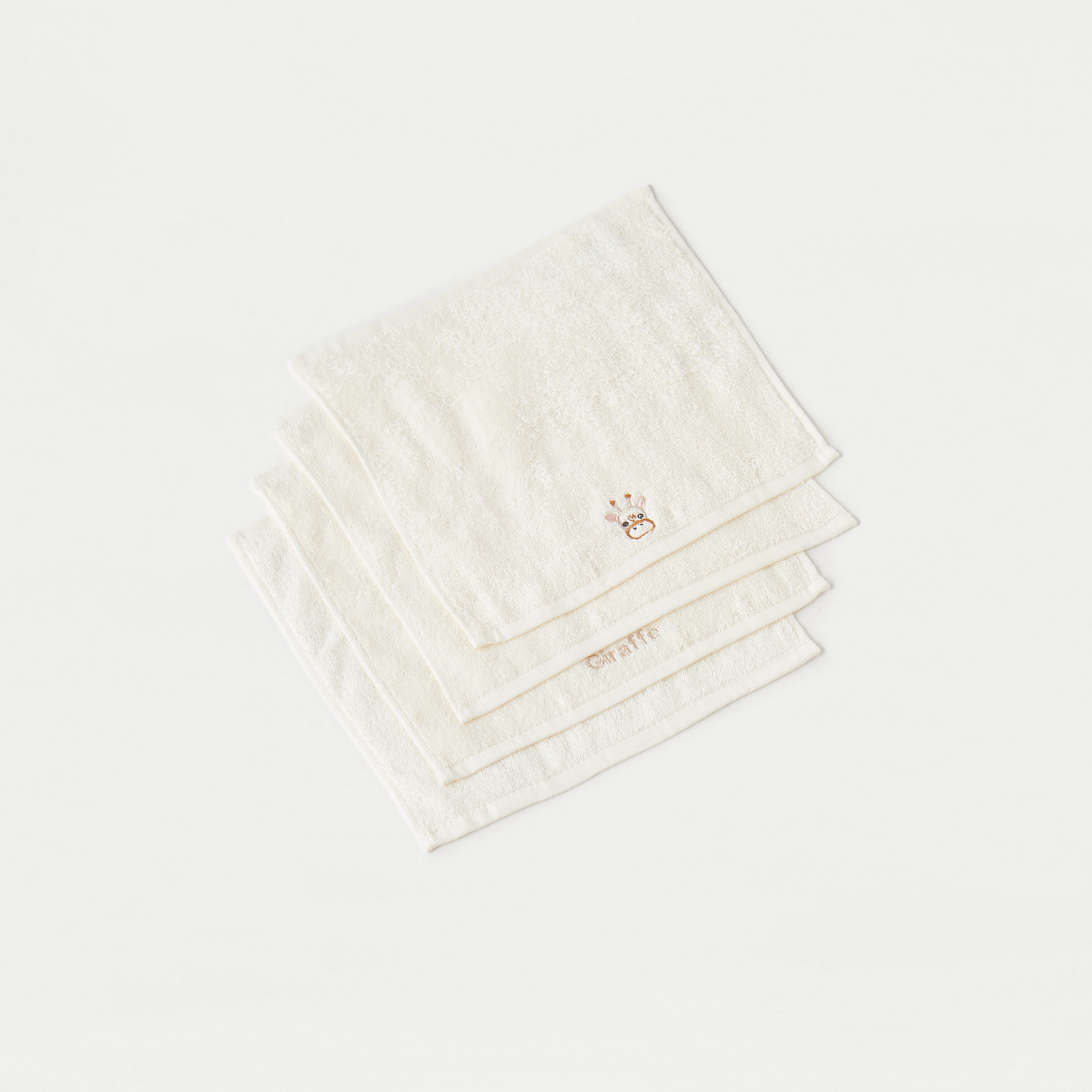 مناشف تنظيف بتطريز زرافة من جونيورز - طقم 4 قطع-baby-bathandcare-towels-image-3