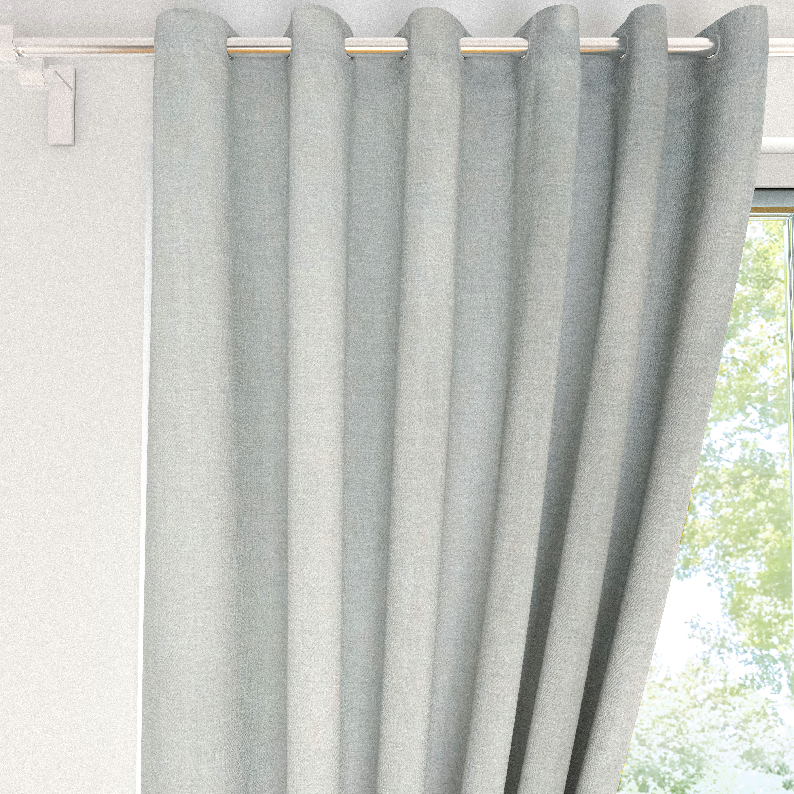 Damask Textured Polycotton Jacquard Eyelet Curtain - Set of 2-household-windows-curtains-image-2