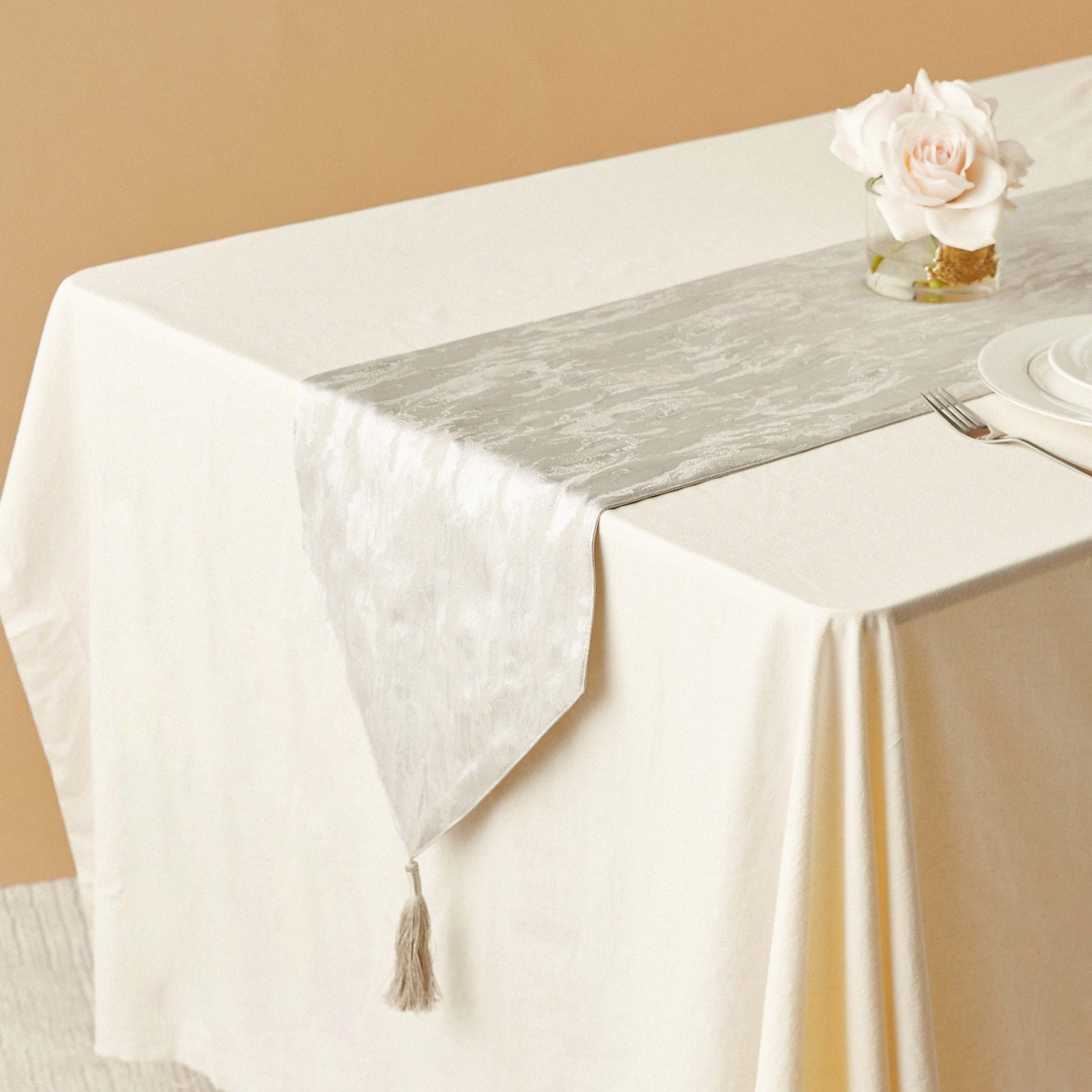 Textured Jacquard Table Runner with Tassels - 260x35 cm-household-dining-tablelinen-runnersandtablecovers-image-1