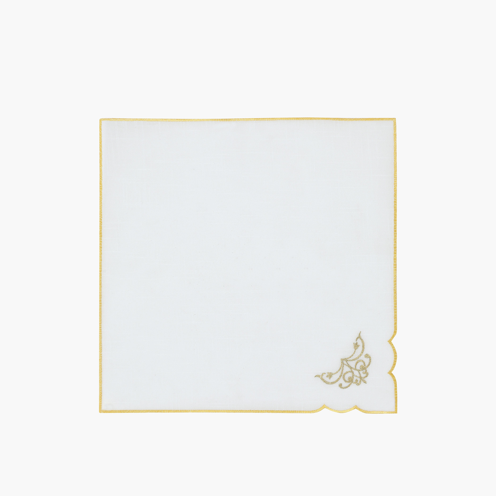 Hiba 4-Piece Leaf Embroidered Napkin Set - 45x45 cm-household-dining-tablelinen-runnersandtablecovers-image-1