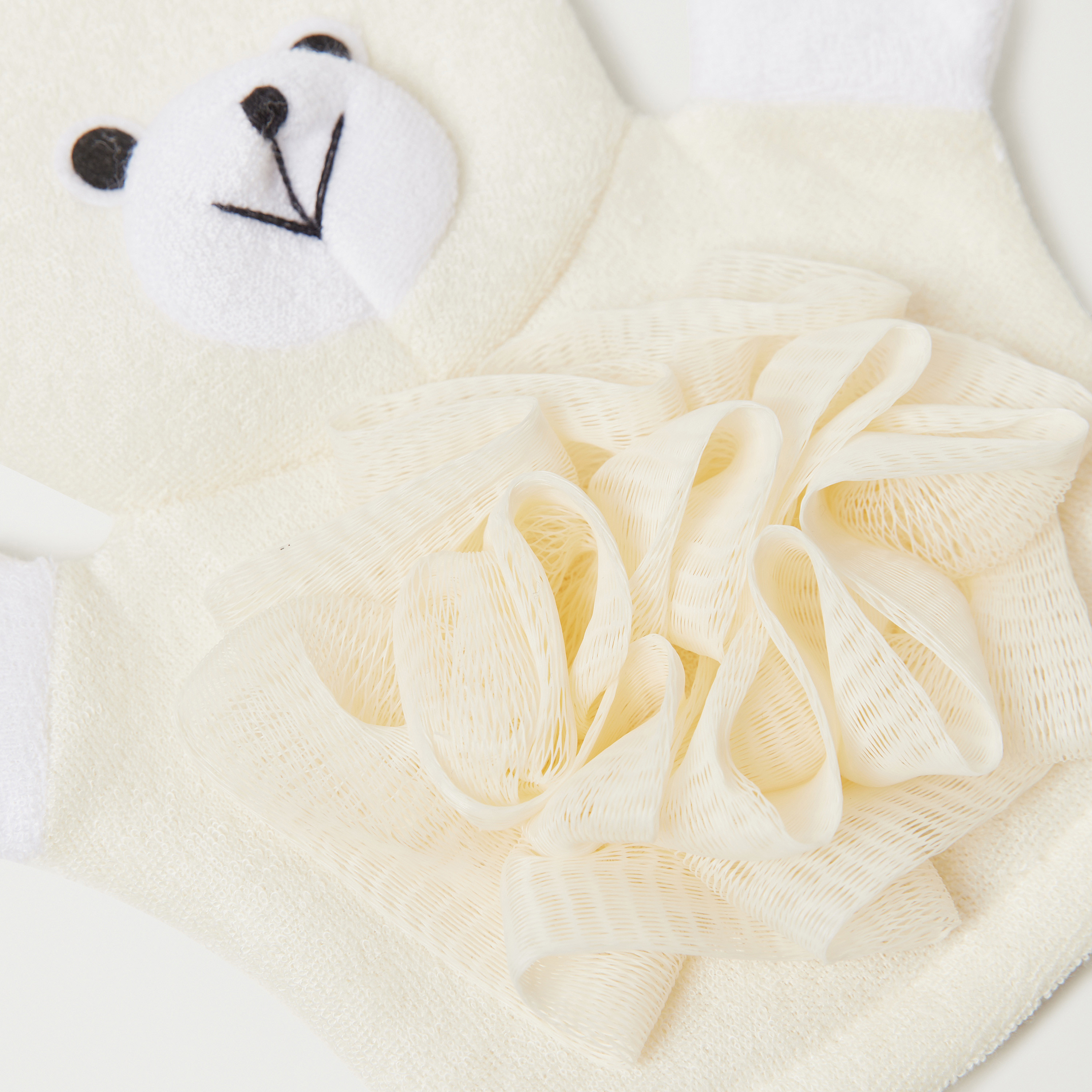 Juniors 3D Teddy Bear Shaped Wash Mitten-baby-bathandcare-towels-image-3