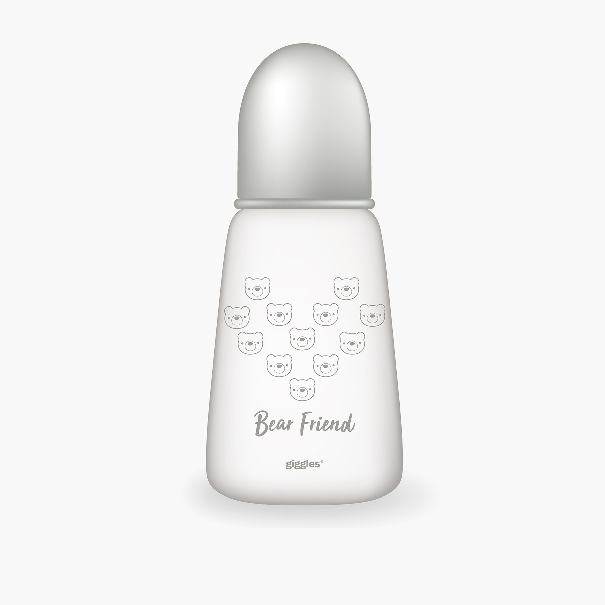Giggles Printed Glass Feeding Bottle with Cap - 120 ml-baby-feeding-feedingbottles-bottlesandteats-image-1