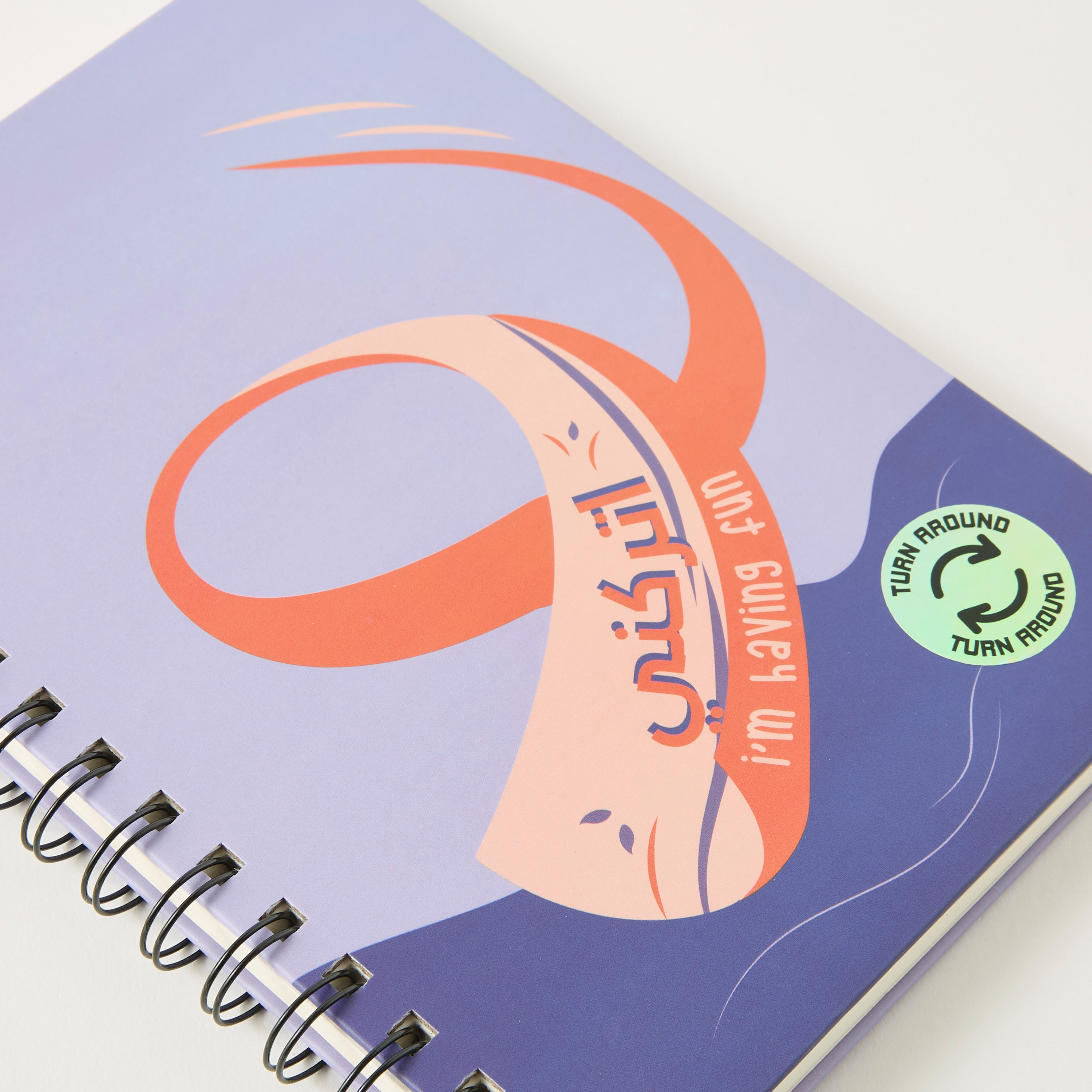 Slogan Print Ruled Spiral Notebook-school-stationery-notebooks-image-3