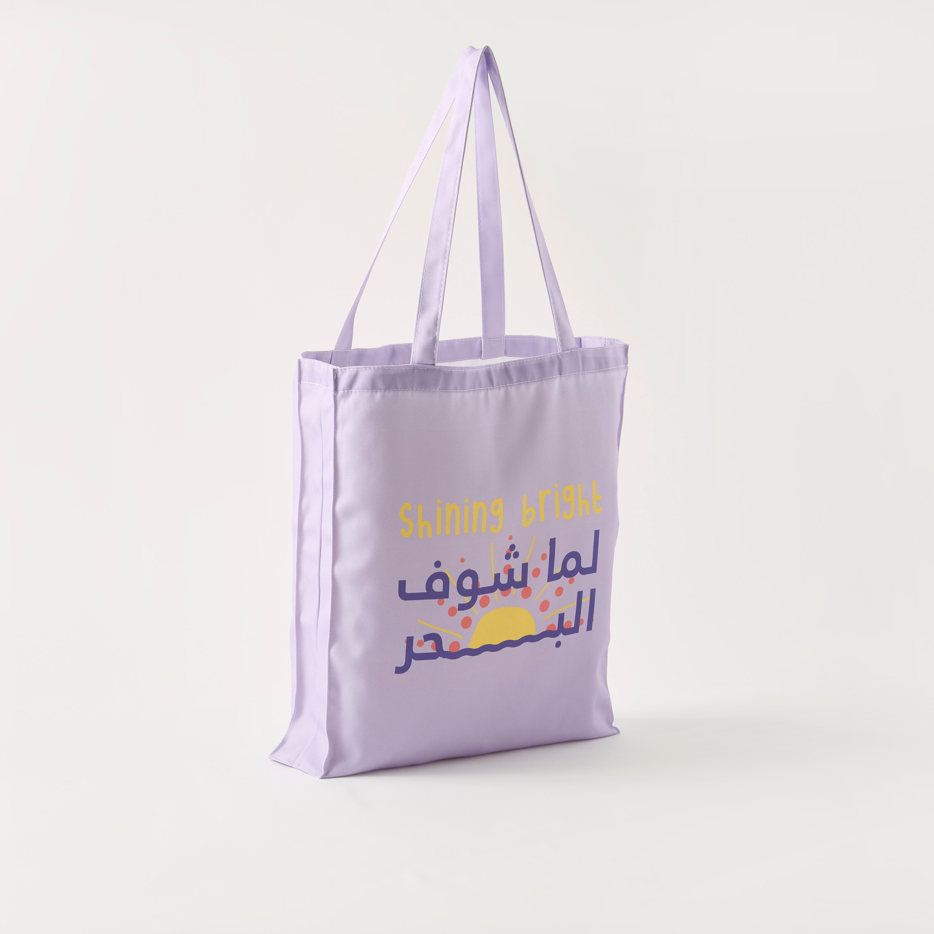 Slogan Print Shopper Bag with Double Handle-women-bagsandwallets-handbags-image-2