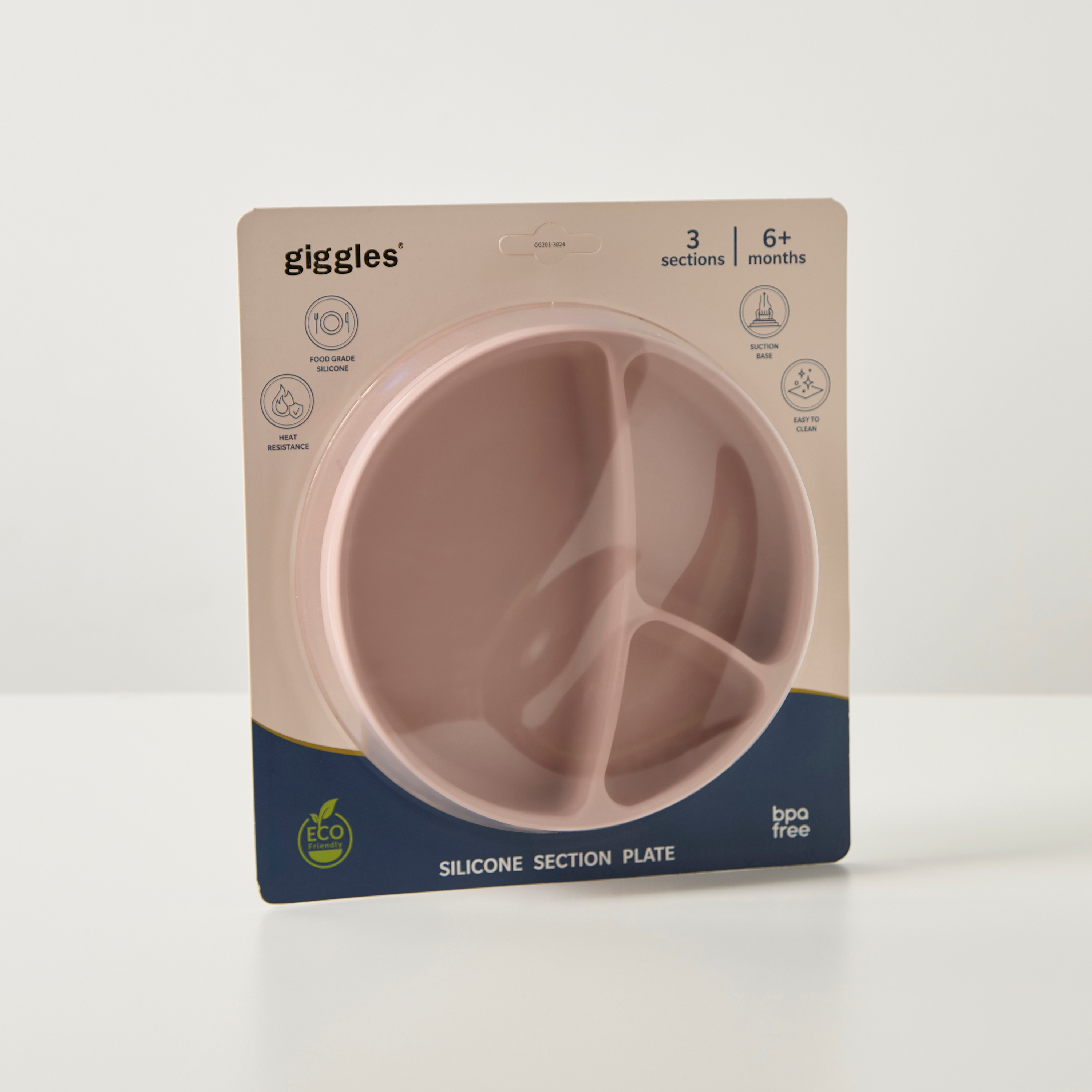 Giggles Solid 3-Partition Plate with Suction Base-baby-feeding-mealtimeessentials-image-2