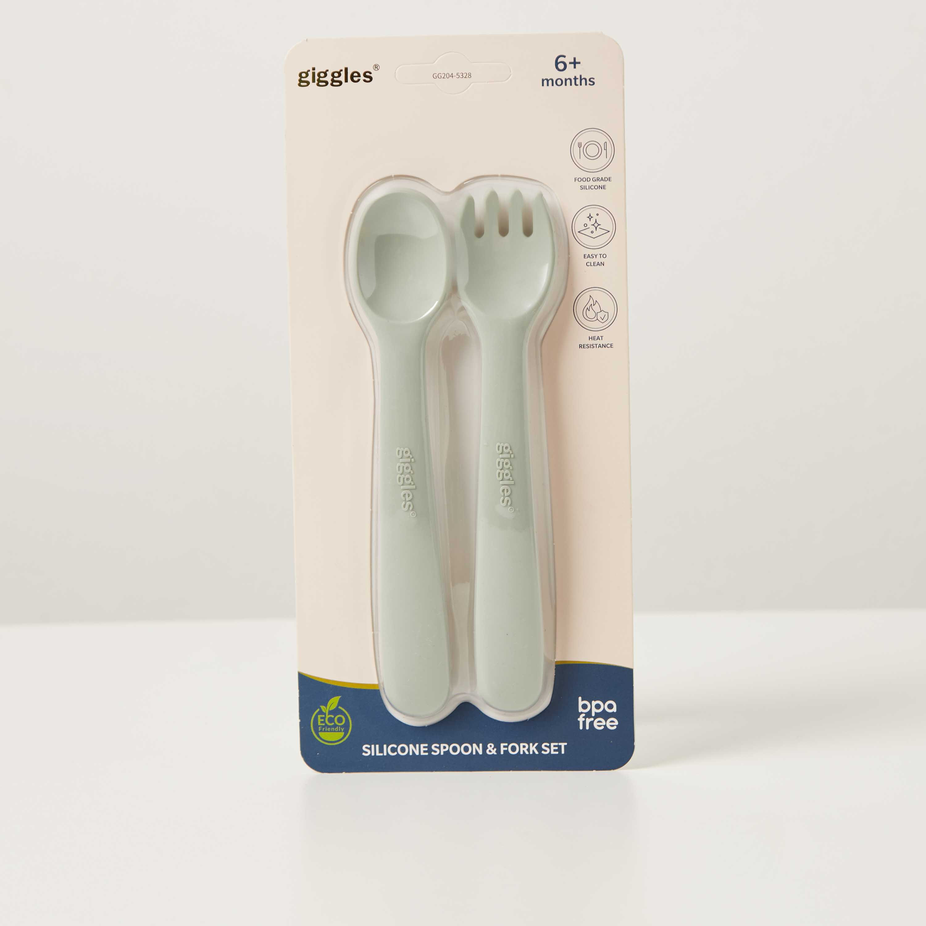 Giggles Silicone Spoon and Fork Set-baby-feeding-mealtimeessentials-image-1