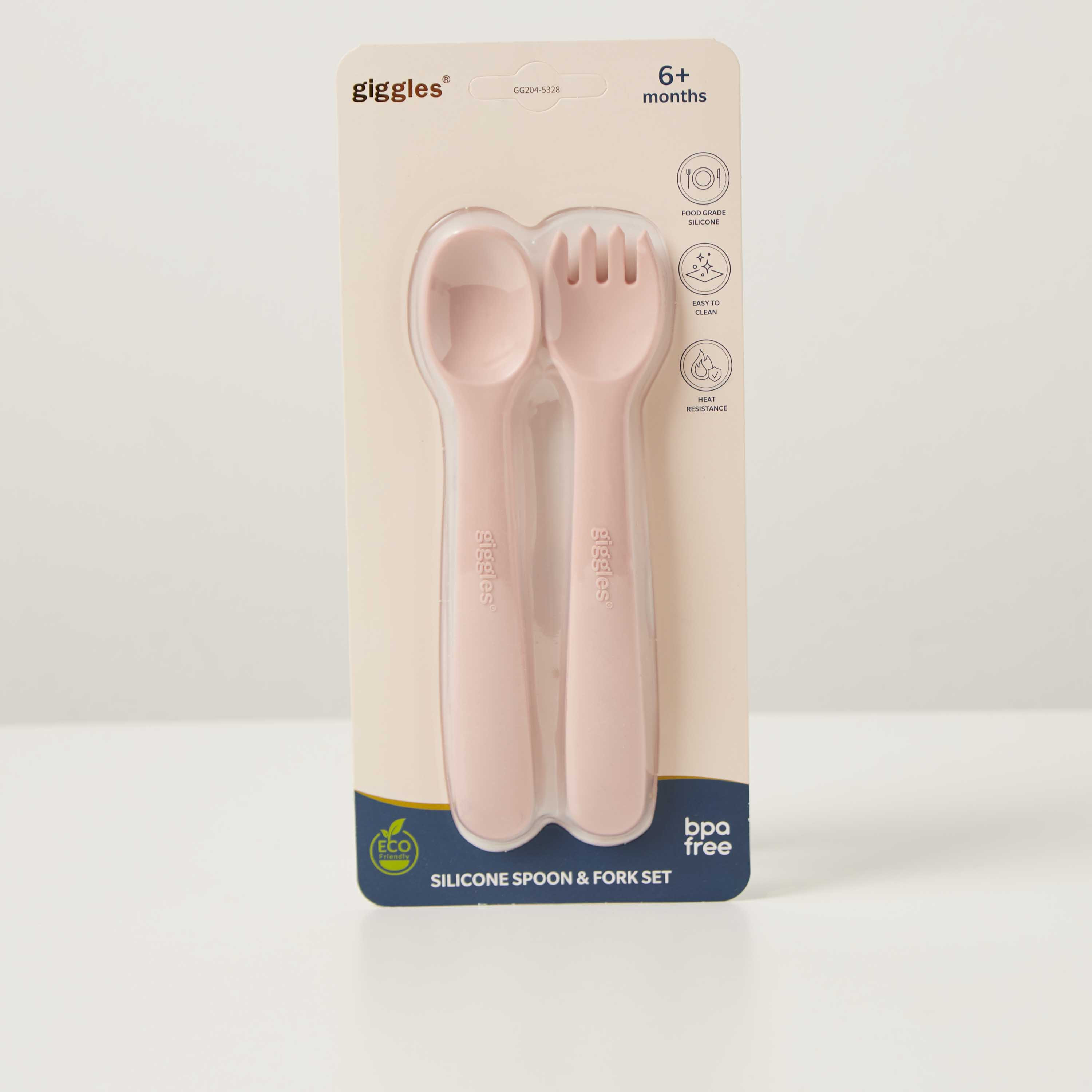 Giggles Solid Silicone Spoon and Fork Set-baby-feeding-mealtimeessentials-image-1