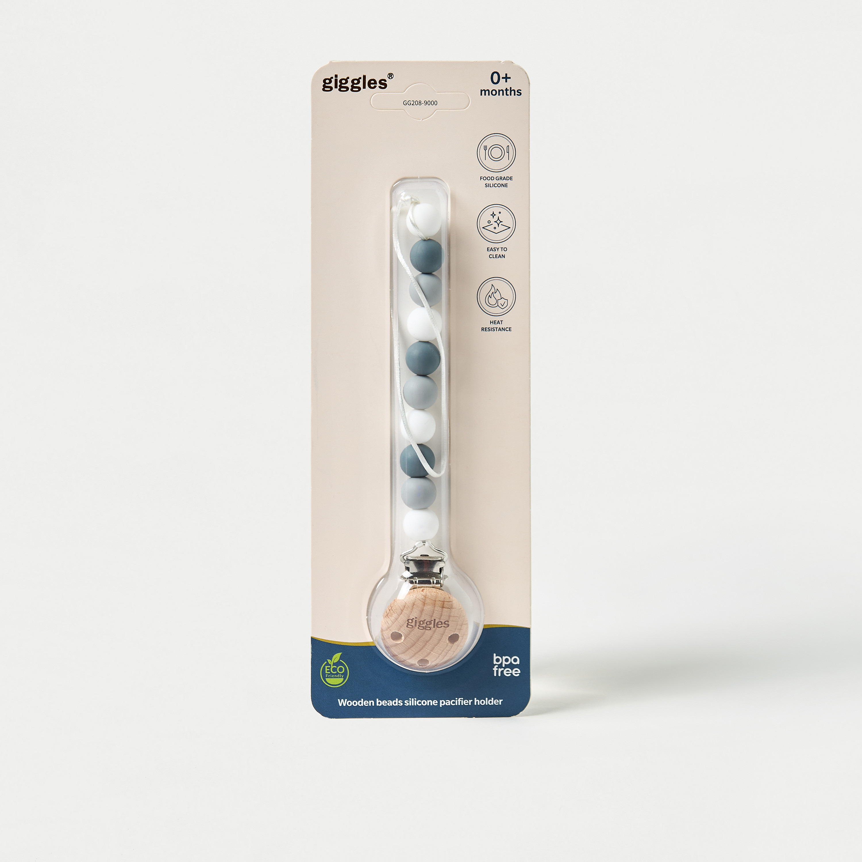 مشبك حامل لهاية خشب بخرز سيليكون من جيجلز-baby-feeding-pacifiers-image-4