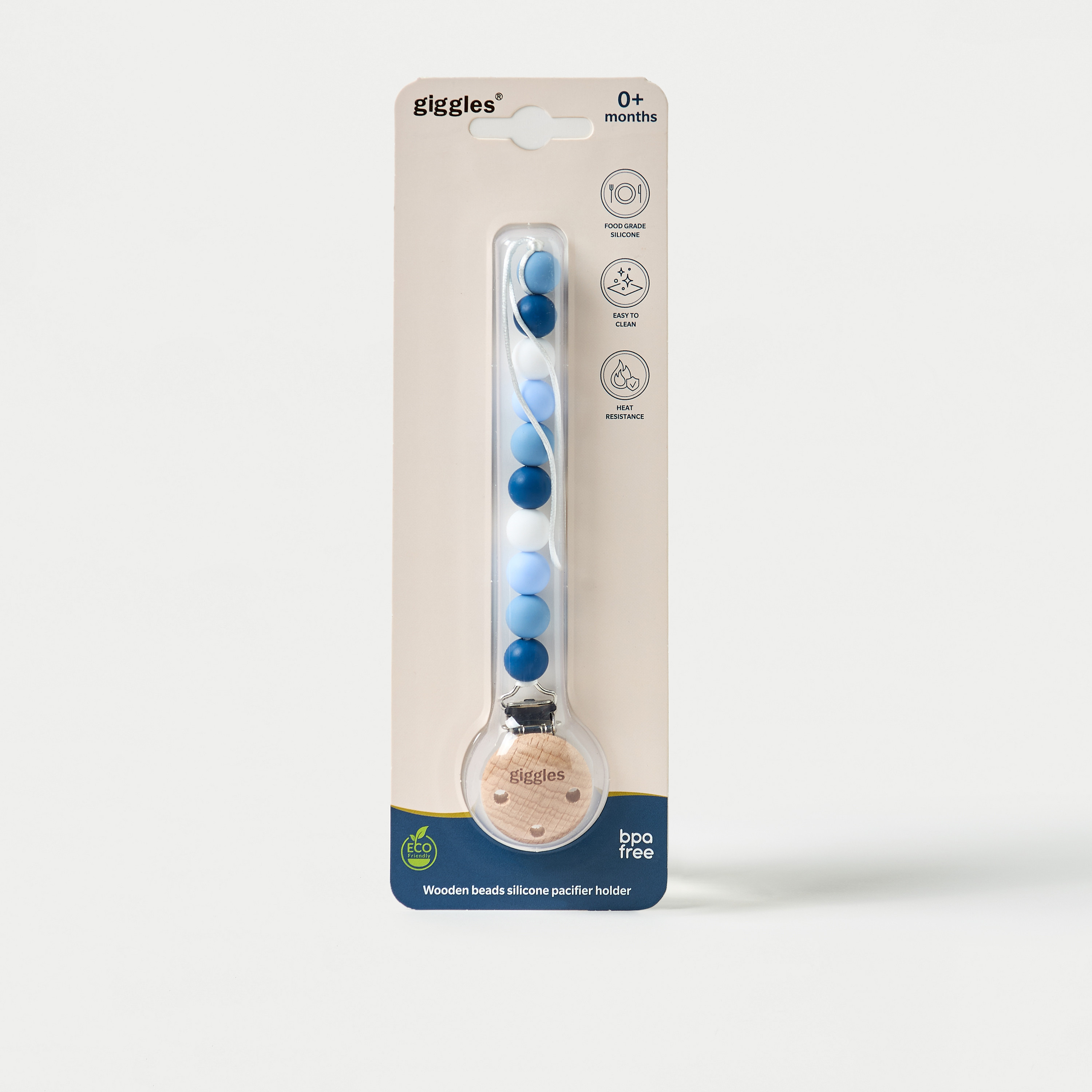 مشبك حامل لهاية خشب بخرز سيليكون من جيجلز-baby-feeding-pacifiers-image-4