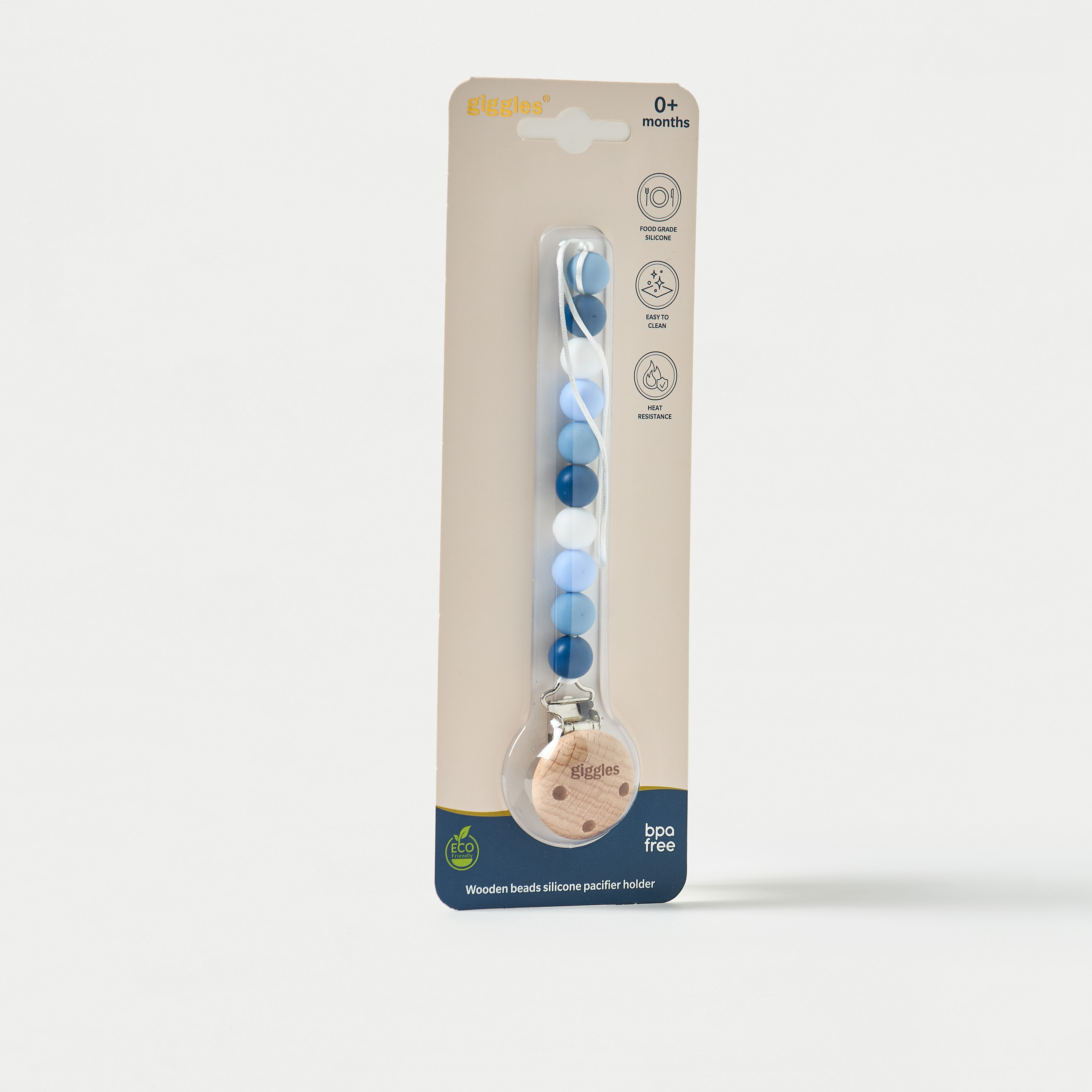 مشبك حامل لهاية خشب بخرز سيليكون من جيجلز-baby-feeding-pacifiers-image-3