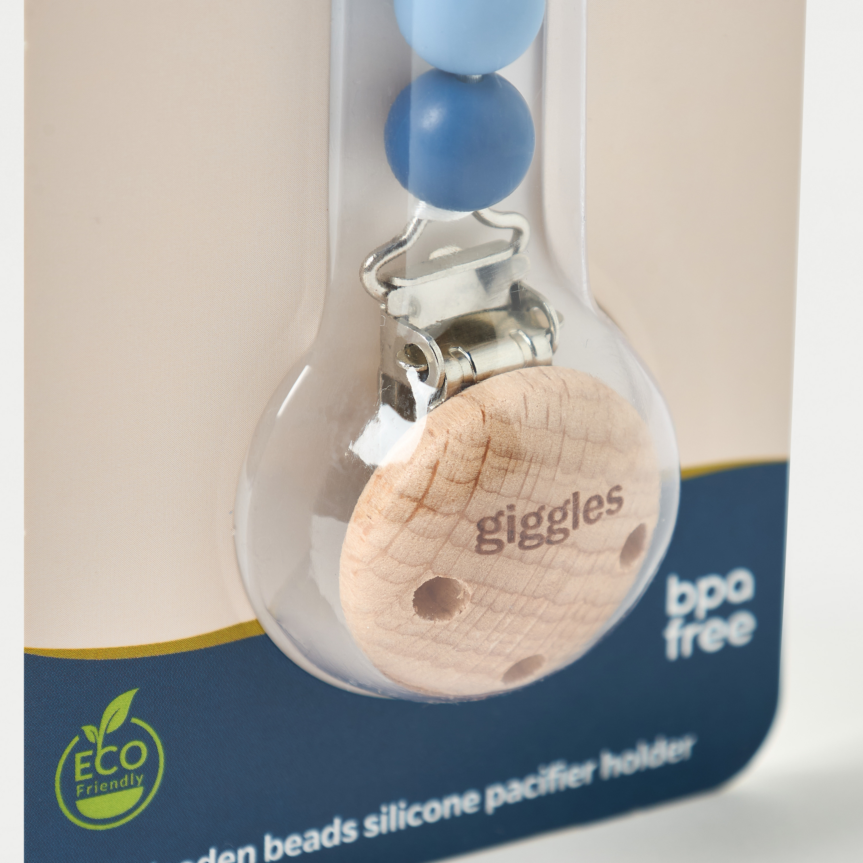 مشبك حامل لهاية خشب بخرز سيليكون من جيجلز-baby-feeding-pacifiers-image-2