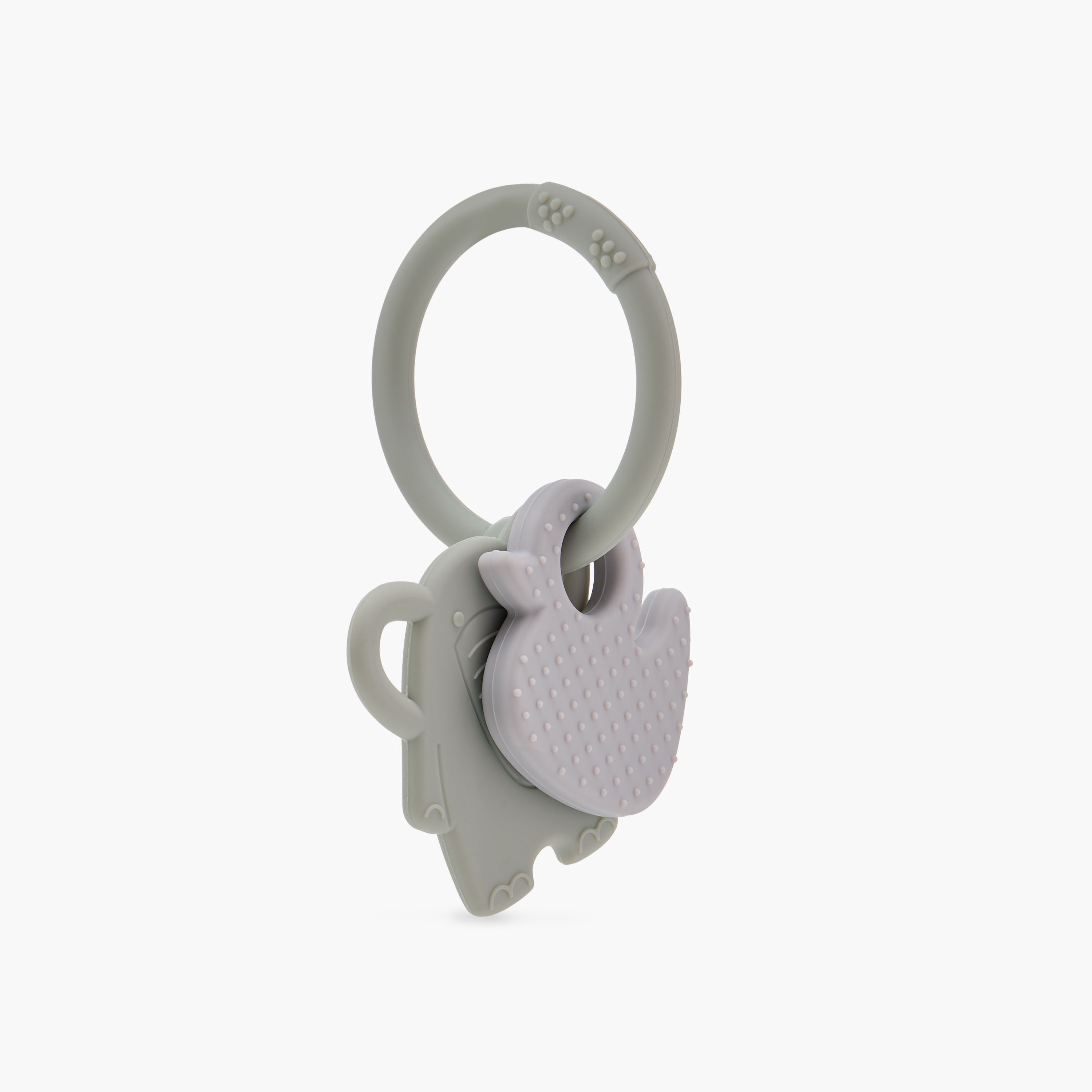 Giggles 2-Piece Duck and Elephant Silicone Teether with Ring Set-baby-feeding-teethers-image-1