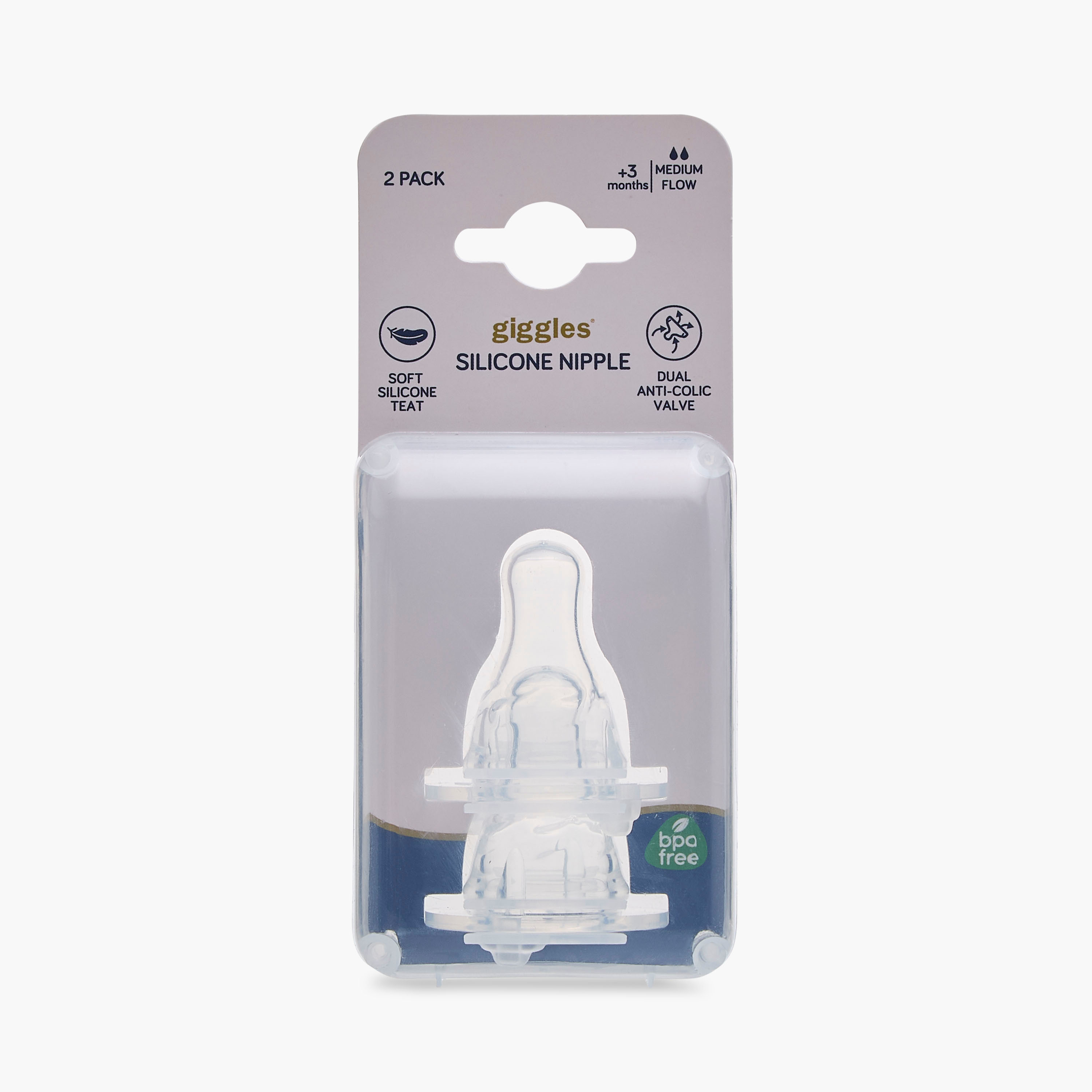 Giggles Medium Flow Silicone Teat - Set of 2-baby-feeding-feedingbottles-bottlesandteats-image-5