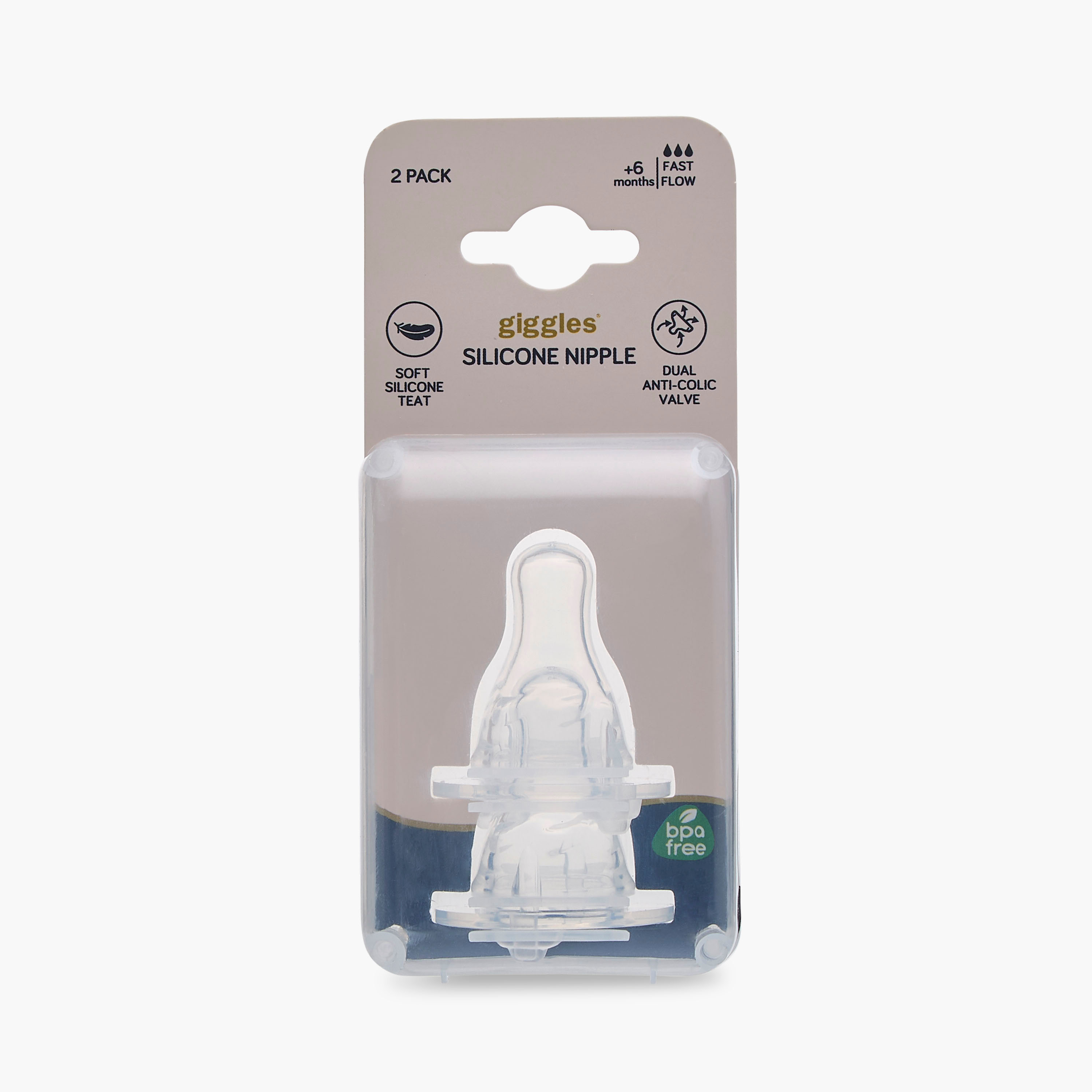 Giggles Fast Flow Silicone Teat - Set of 2-baby-feeding-feedingbottles-bottlesandteats-image-5