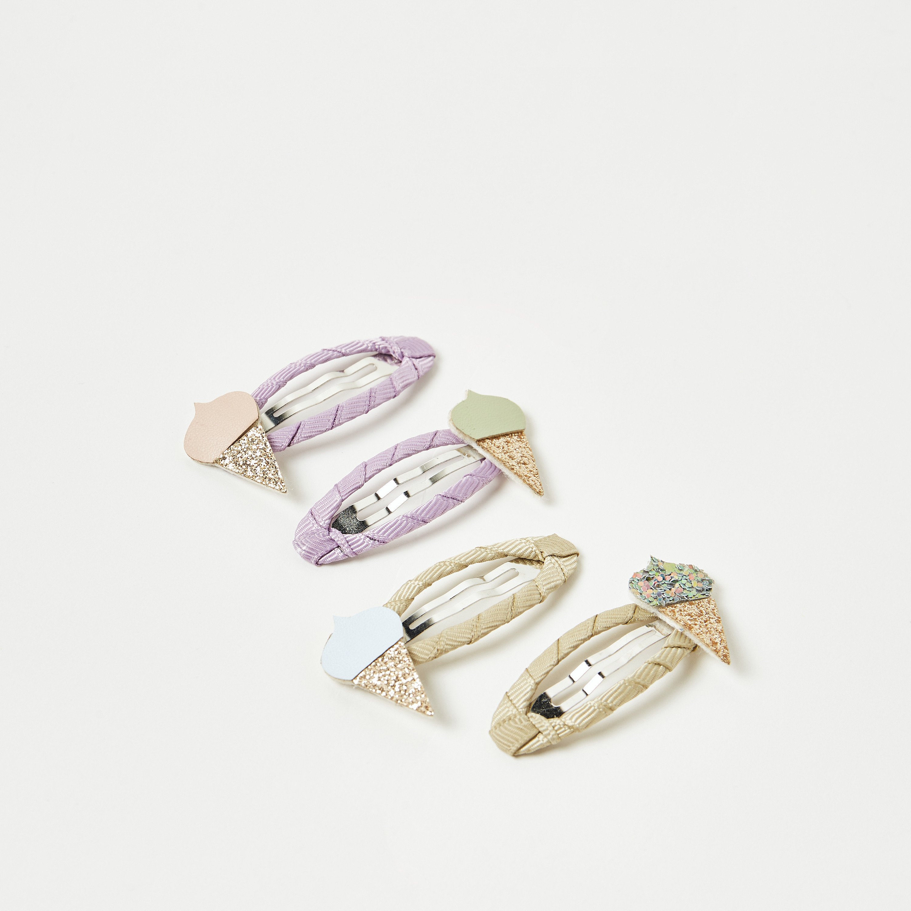 Charmz Ice Cream Cone Embellished Hair Clip - Set of 4-girls-accessories-hairaccessories-image-1