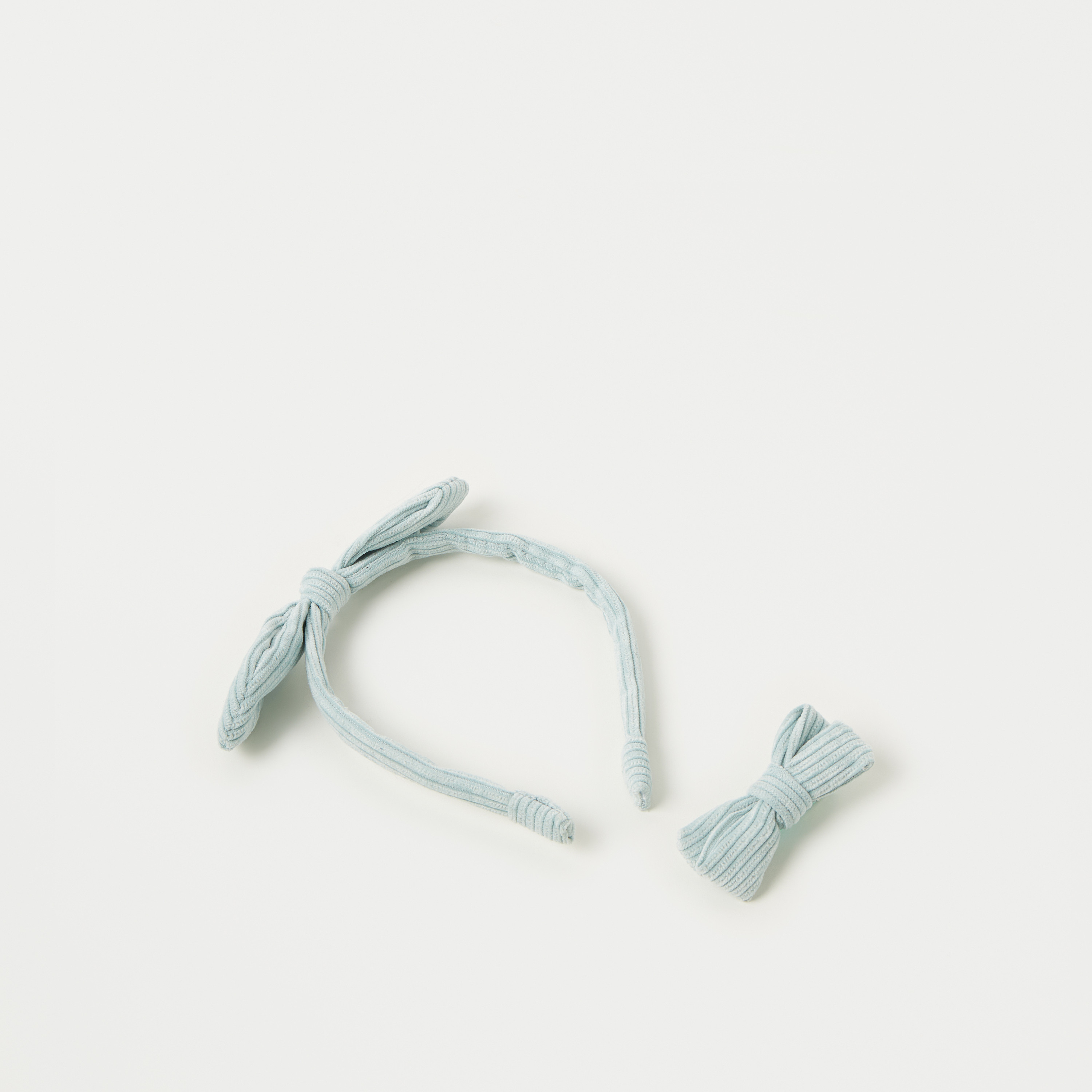 Charmz Striped Bow Detail Headband and Hair Clip Set-girls-accessories-hairaccessories-image-1