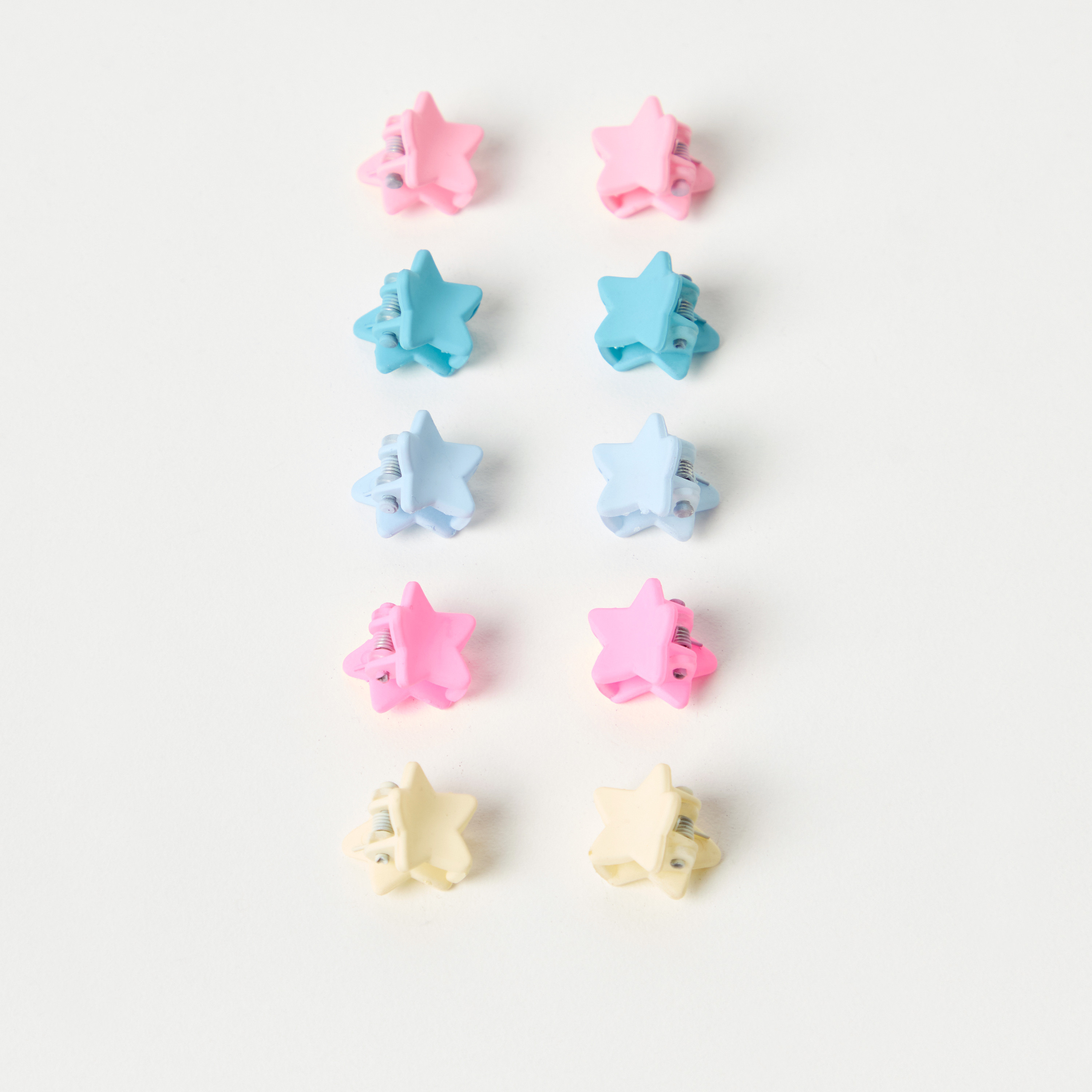 مشابك شعر سادة على شكل نجمة من تشارمز - مجموعة من 10 قطع-girls-accessories-hairaccessories-image-1