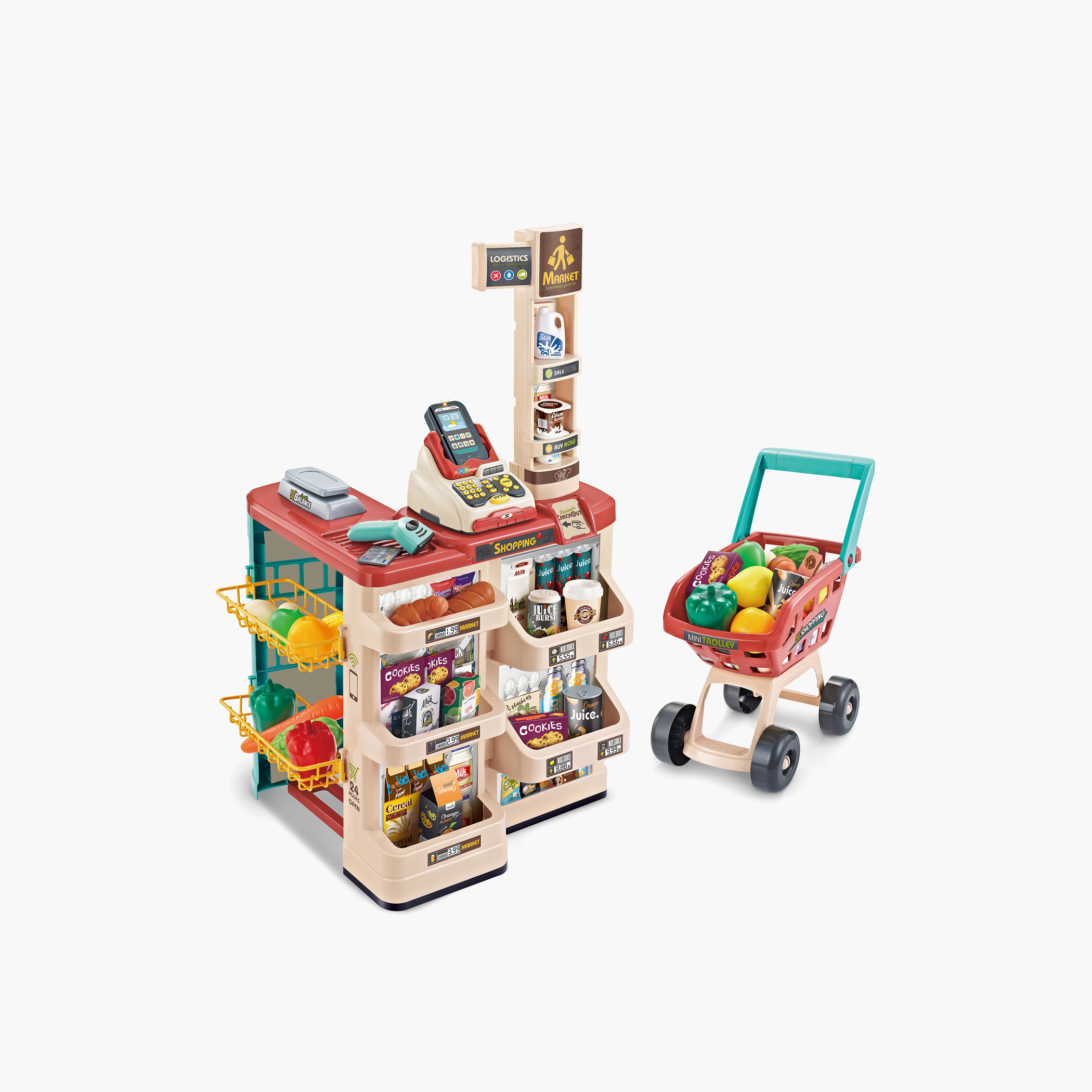 مجموعة ألعاب سوبر ماركت 48 قطعة-toys-roleplay-supermarketandshoppingsets-image-2
