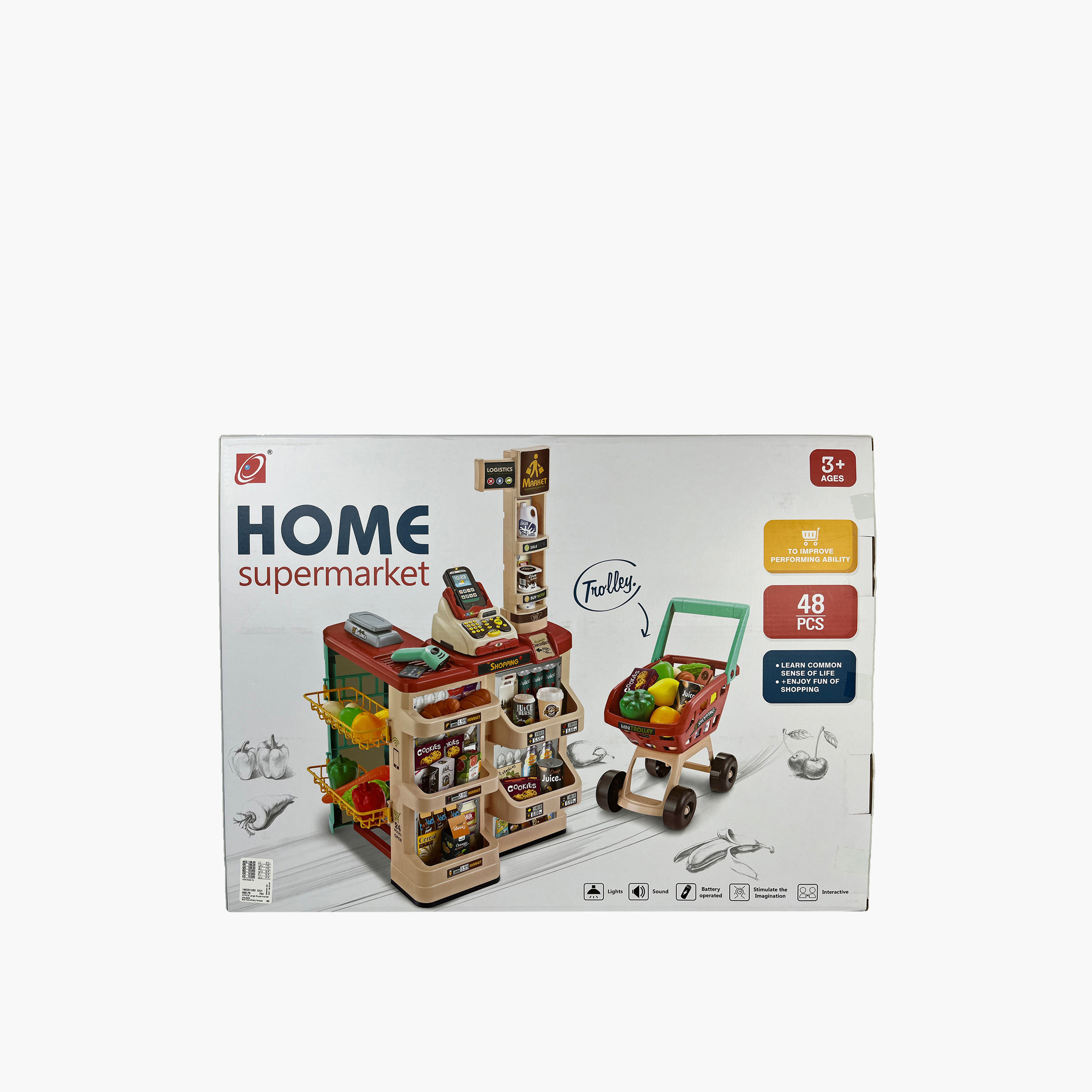 مجموعة ألعاب سوبر ماركت 48 قطعة-toys-roleplay-supermarketandshoppingsets-image-1