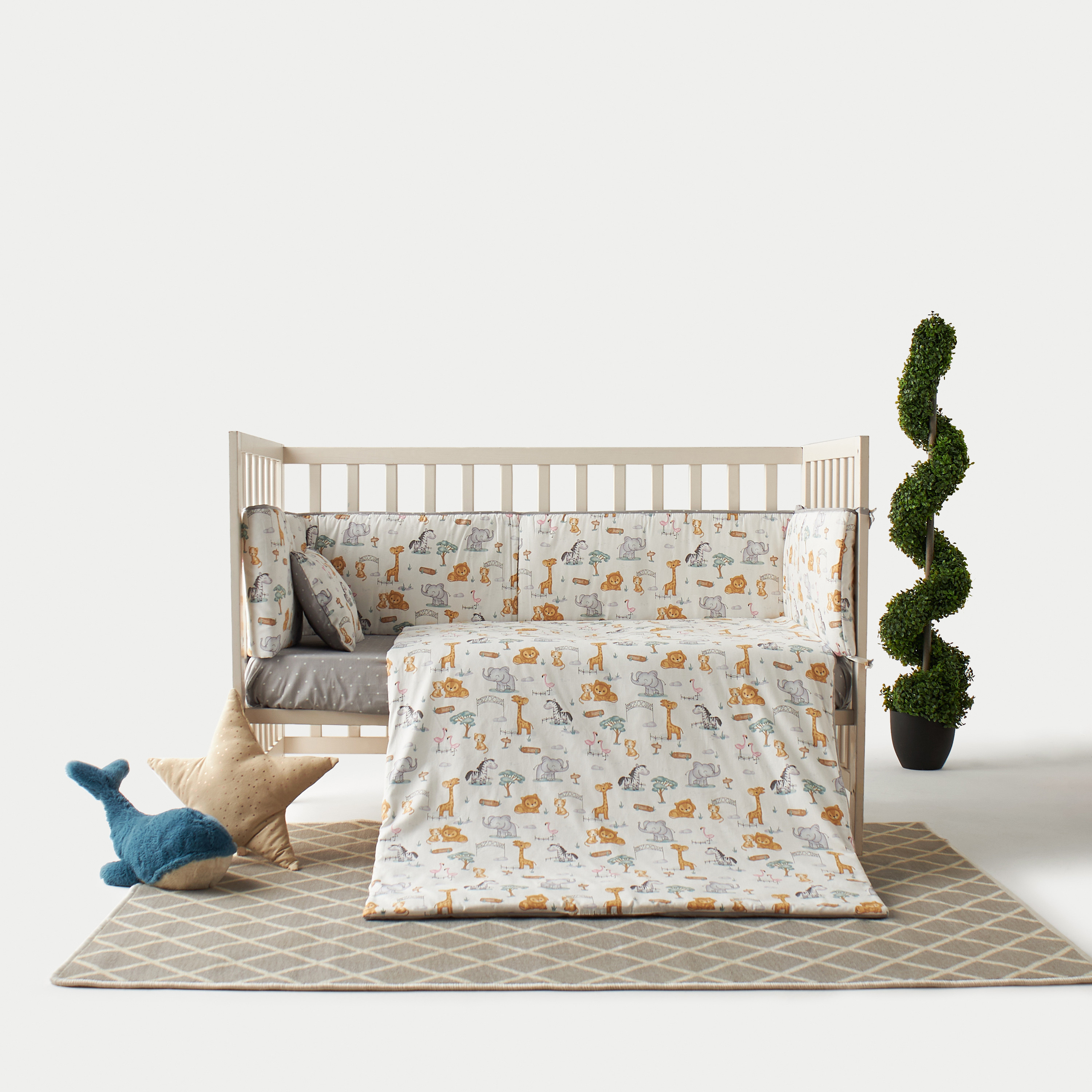 Buy Juniors All Over Safari Print 4 Piece Comforter Set 90x130 cm Online Mothercare Bahrain