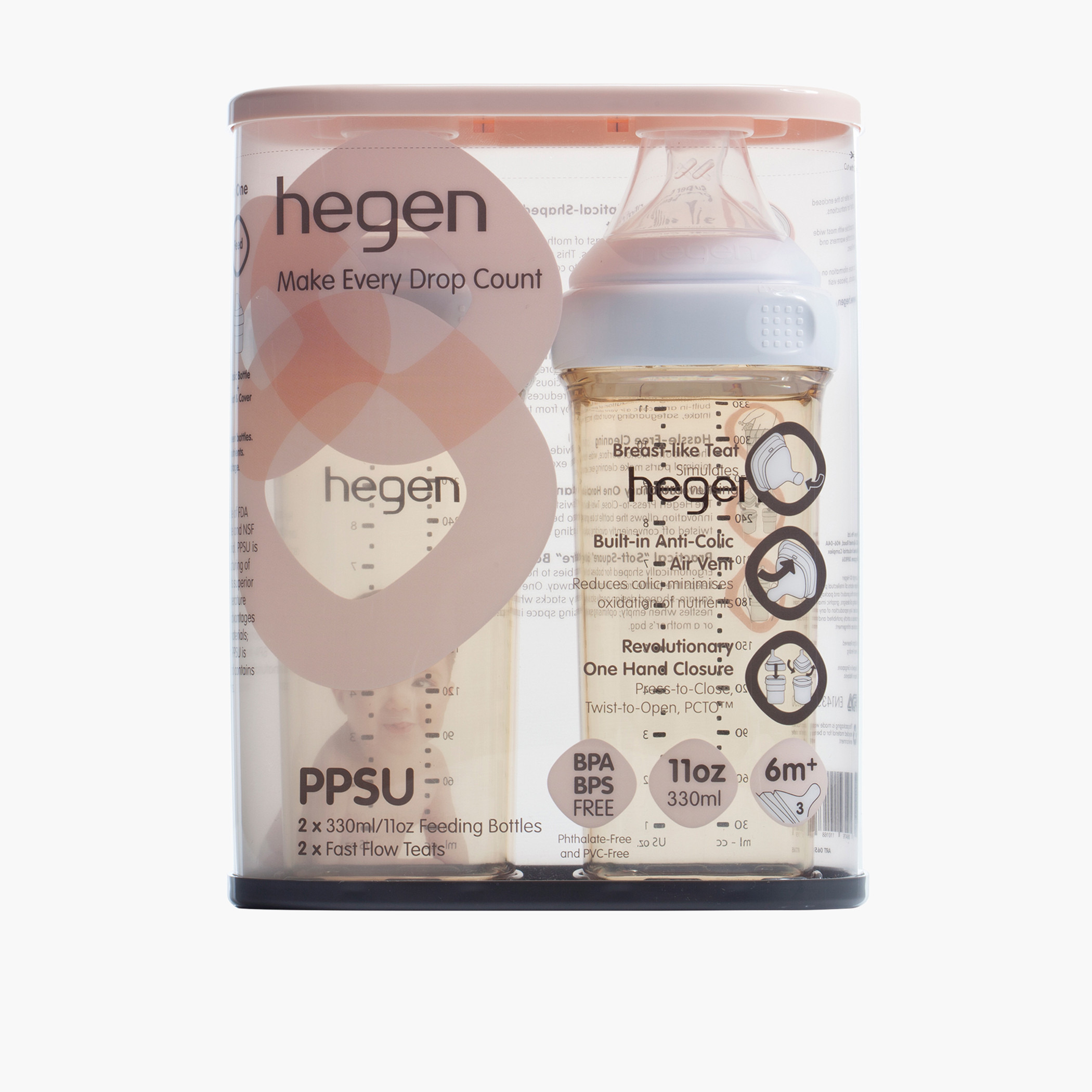 Hegen 2-Piece Feeding Bottle Set - 330 ml-baby-feeding-feedingbottles-bottlesandteats-image-2
