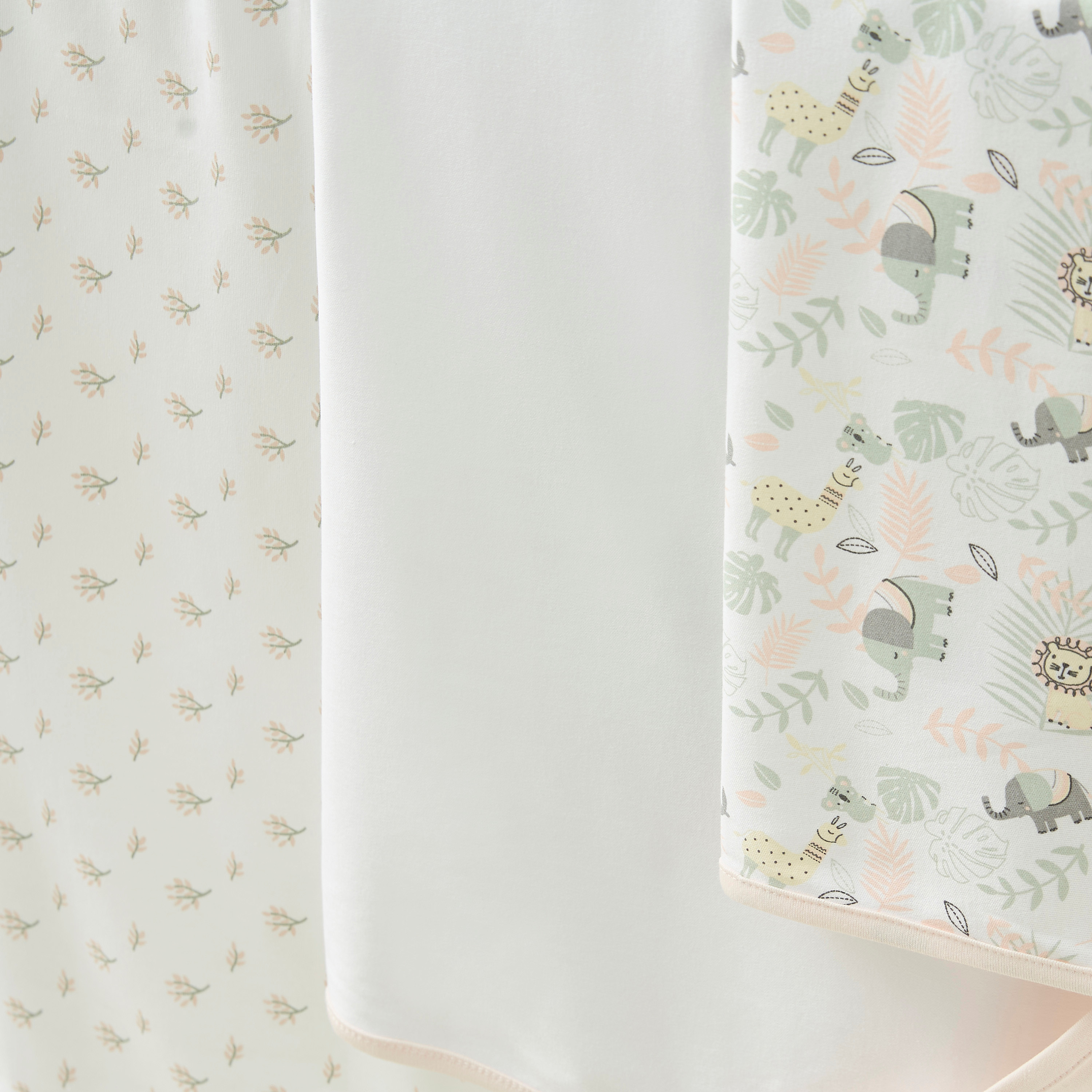 Juniors Printed Receiving Blanket with Hood - Set of 3-baby-nursery-blanketsandswaddles-receivingblankets-image-2
