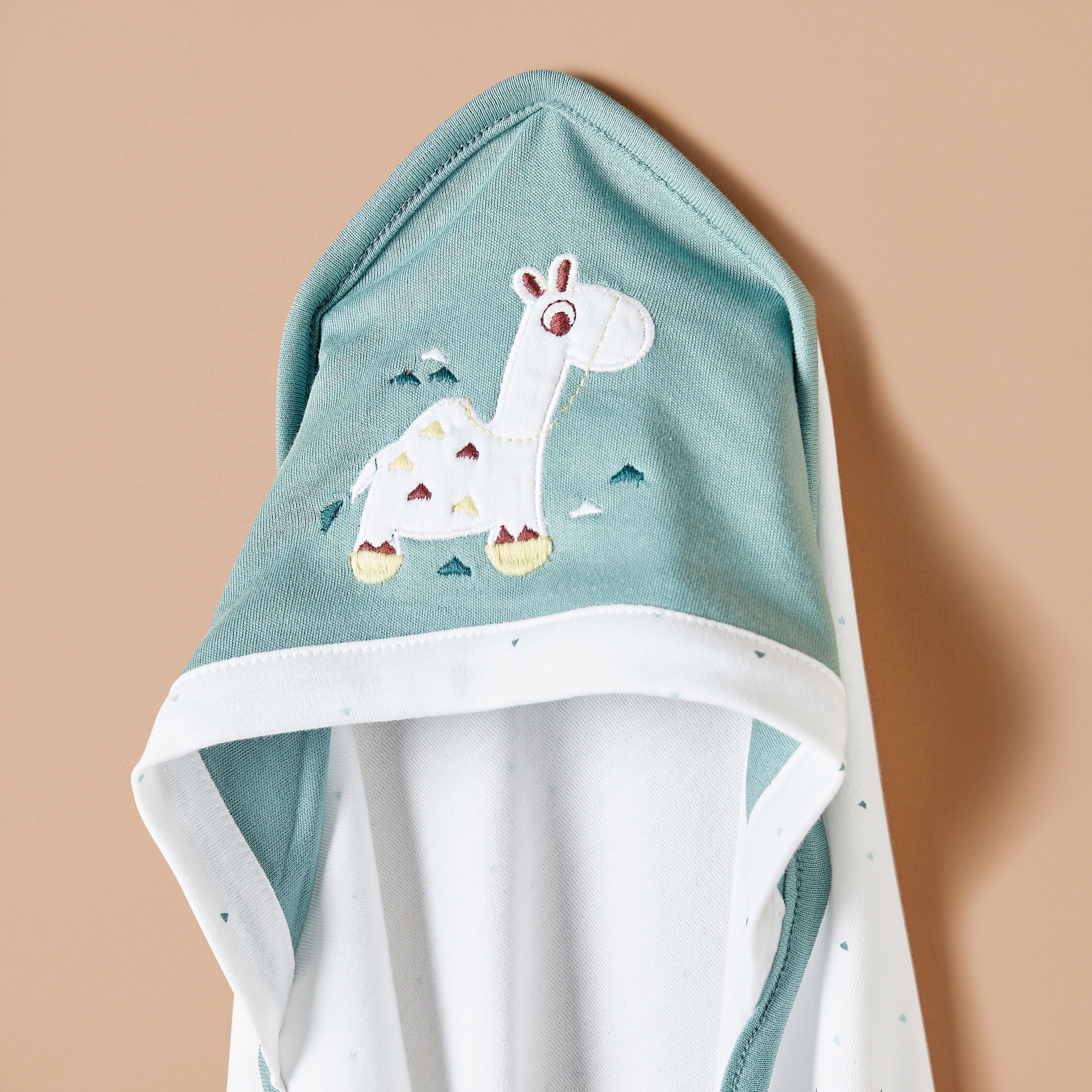 Juniors Camel Applique Receiving Blanket with Hood - 80x80 cm-baby-nursery-blanketsandswaddles-receivingblankets-image-2