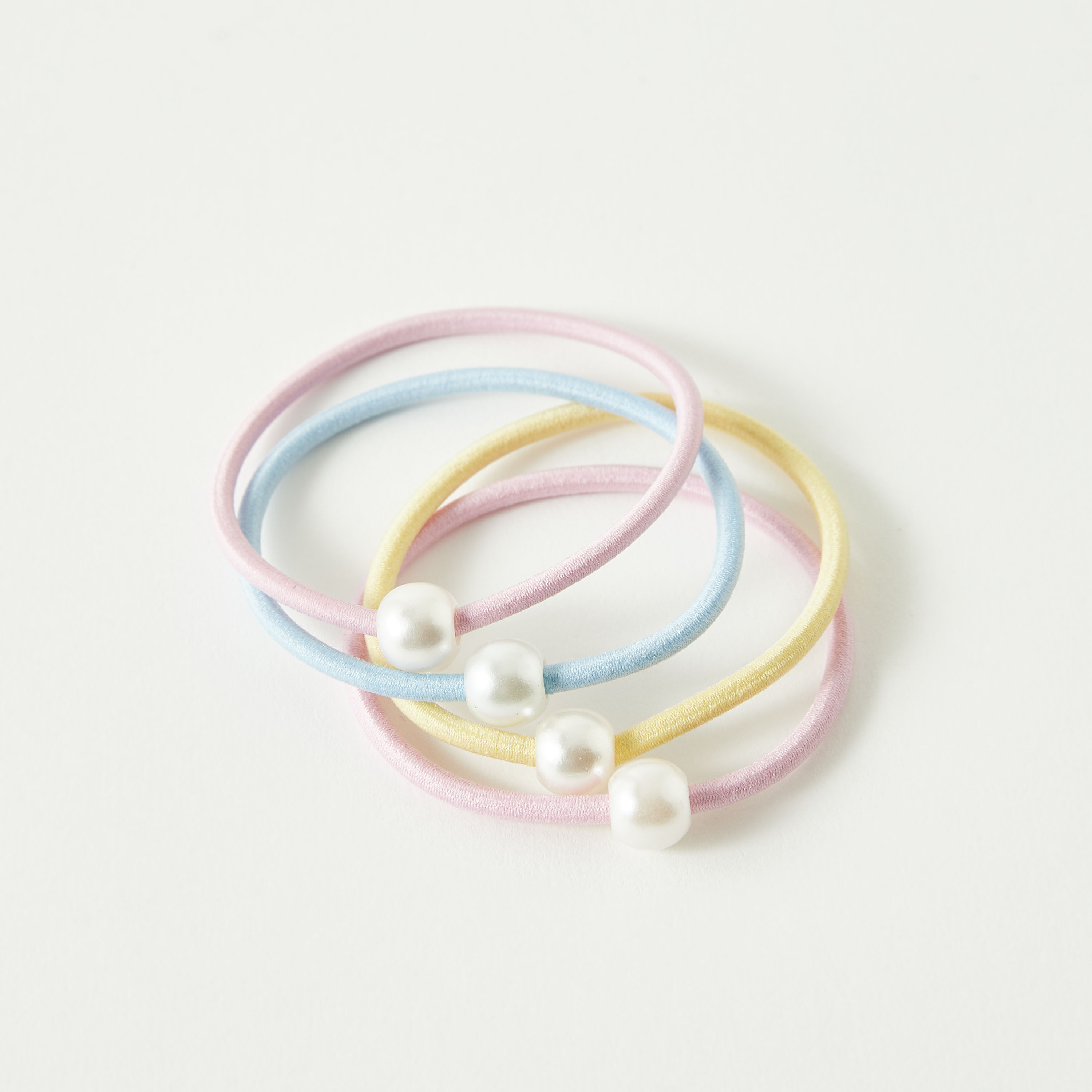 Pearl Embellished Hair Tie - Set of 4-women-hairaccessories-scrunchies-image-2