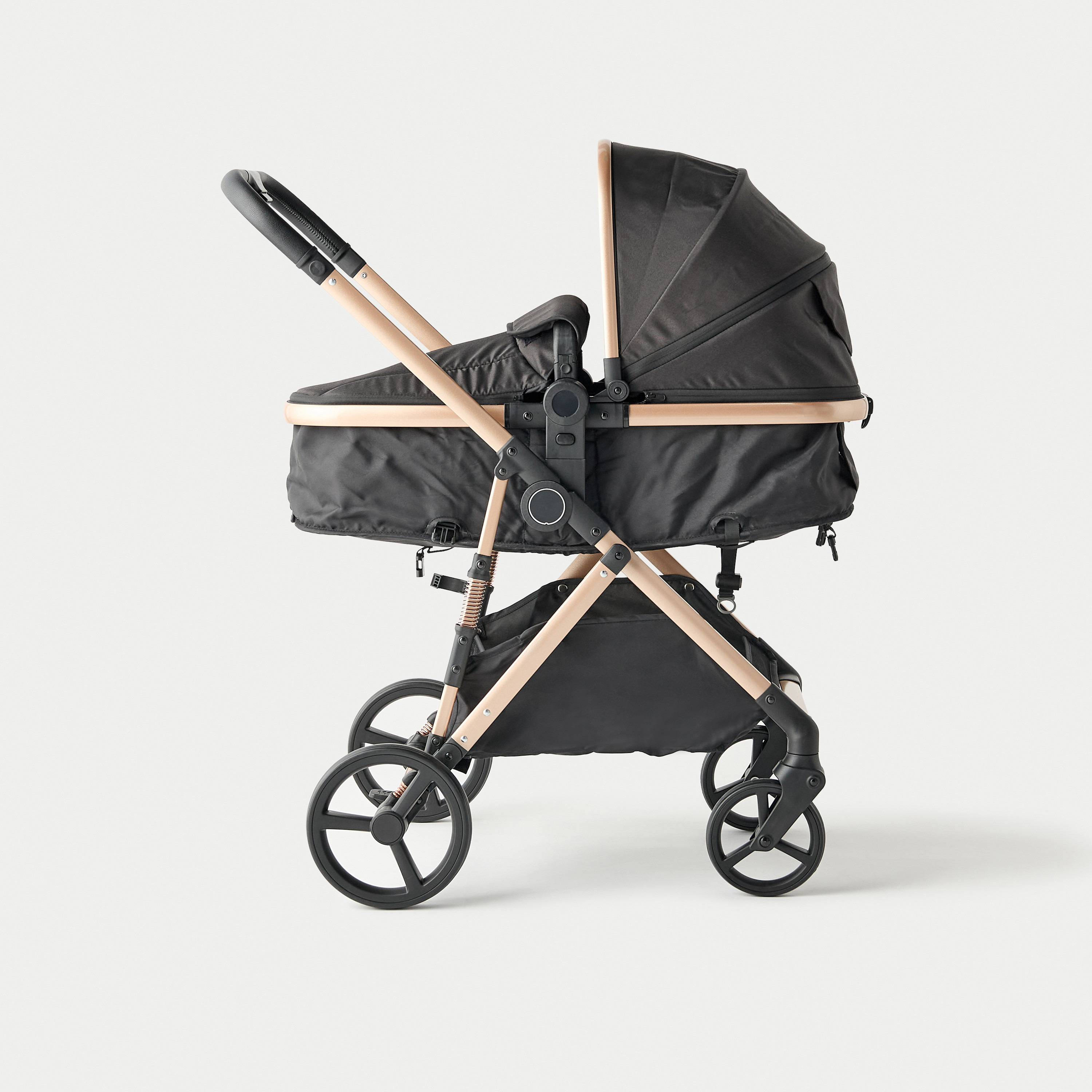 عربة أطفال راي بنظام طي بزر ضغط وإطار معدني وقفل للعجلات من جيجلز-baby-gear-strollersandprams-strollers-image-2