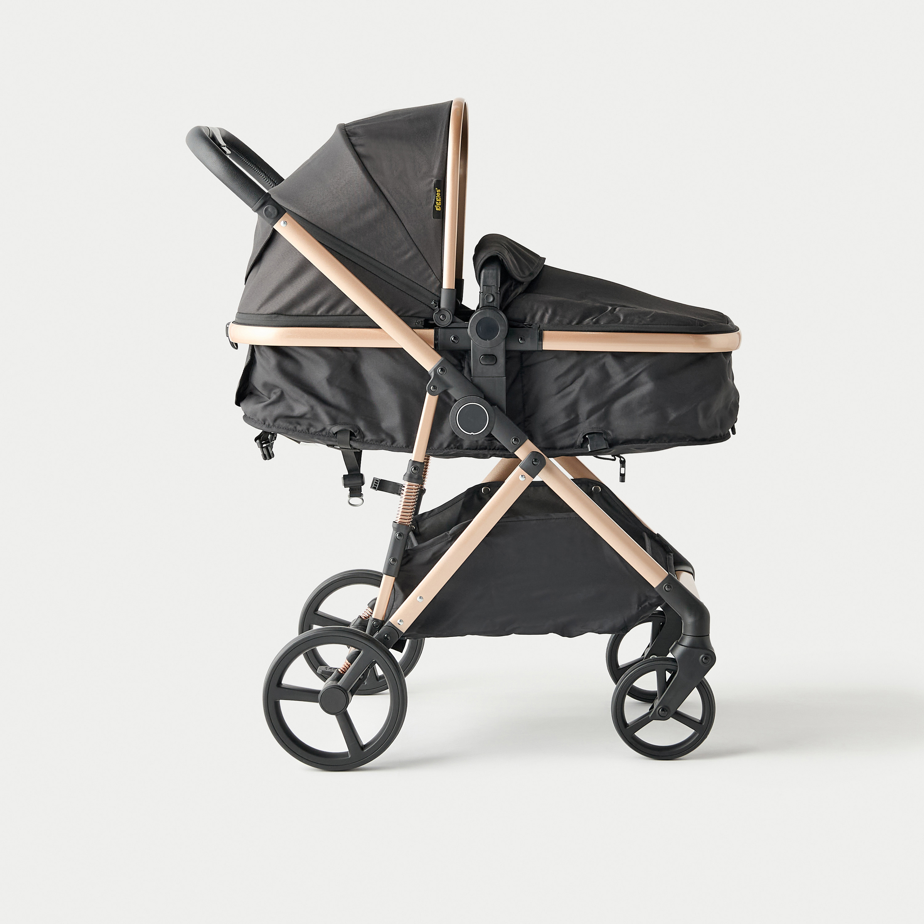 عربة أطفال راي بنظام طي بزر ضغط وإطار معدني وقفل للعجلات من جيجلز-baby-gear-strollersandprams-strollers-image-3