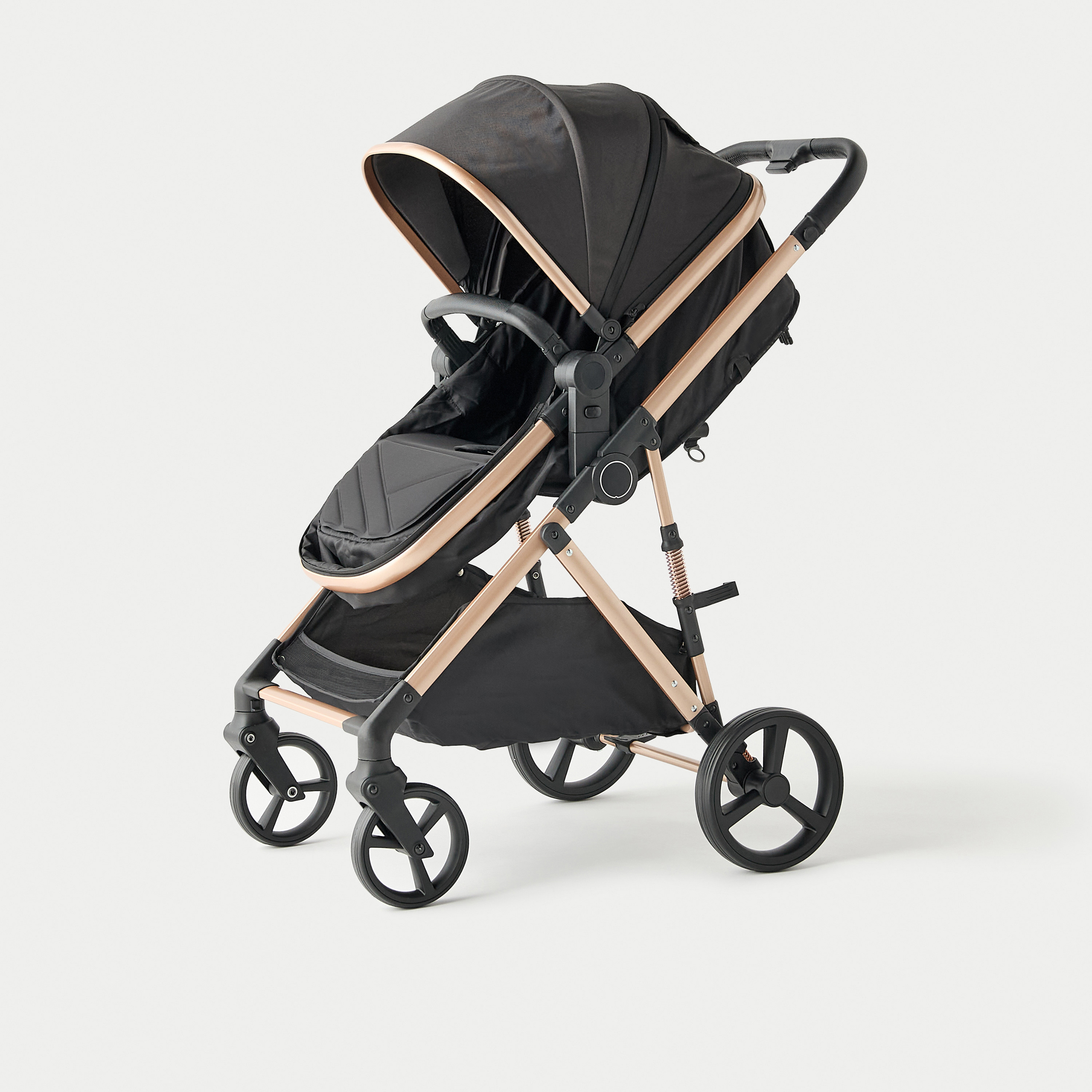 عربة أطفال راي بنظام طي بزر ضغط وإطار معدني وقفل للعجلات من جيجلز-baby-gear-strollersandprams-strollers-image-4