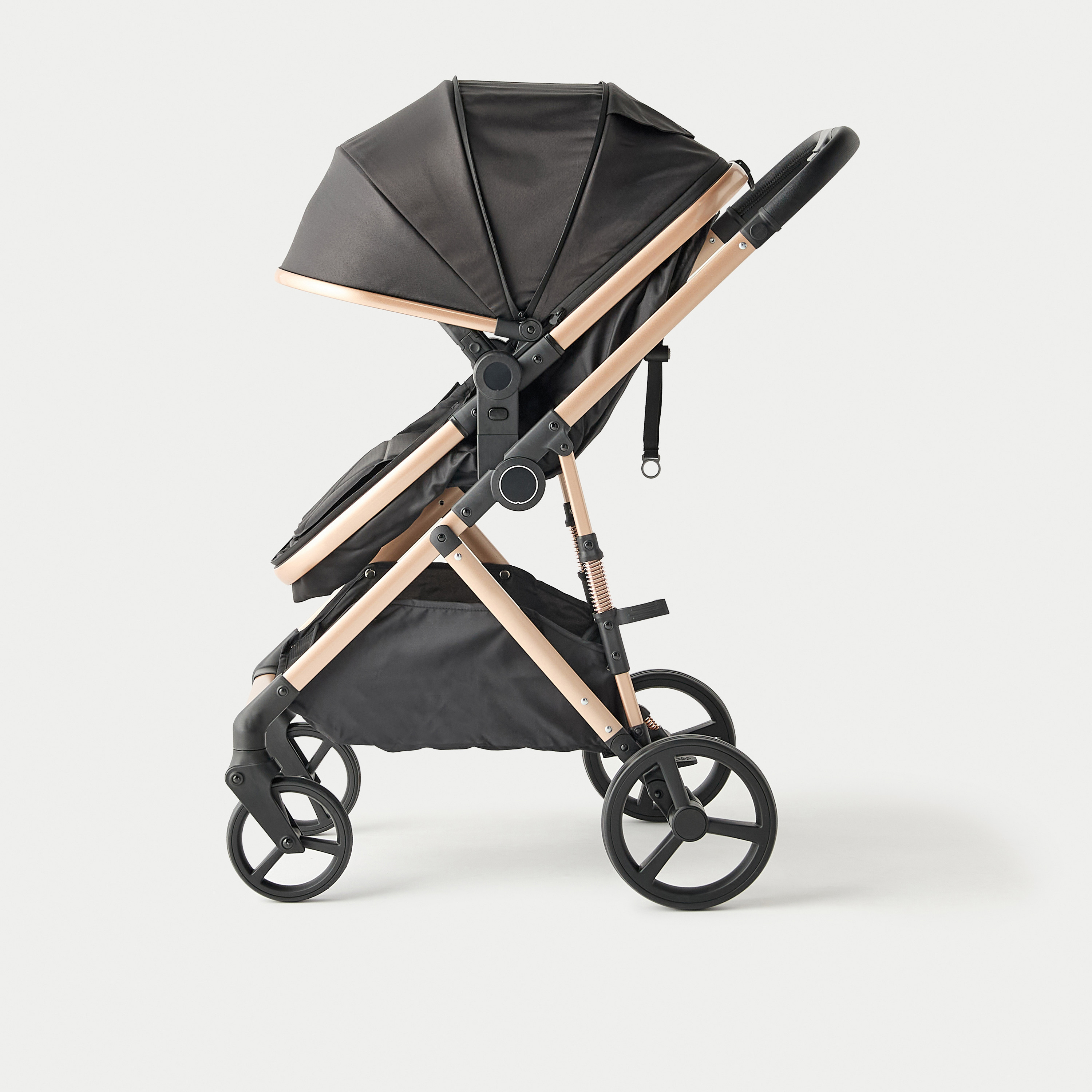 عربة أطفال راي بنظام طي بزر ضغط وإطار معدني وقفل للعجلات من جيجلز-baby-gear-strollersandprams-strollers-image-5