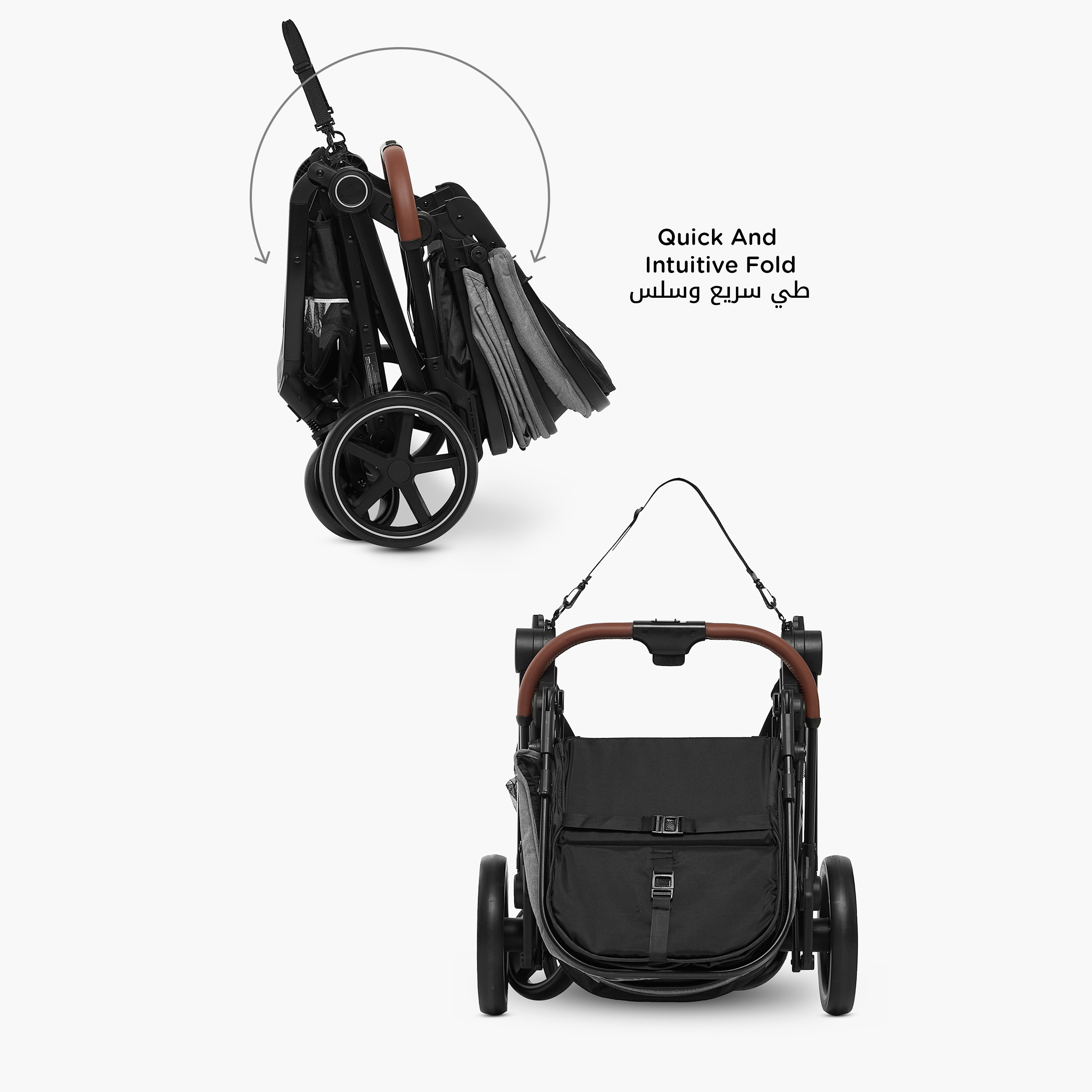 عربة أطفال ماك كاملة الحجم بنظام طي بضغطة زر وإطار ألومنيوم وقفل للعجلات من جيجلز-baby-gear-strollersandprams-strollers-image-6