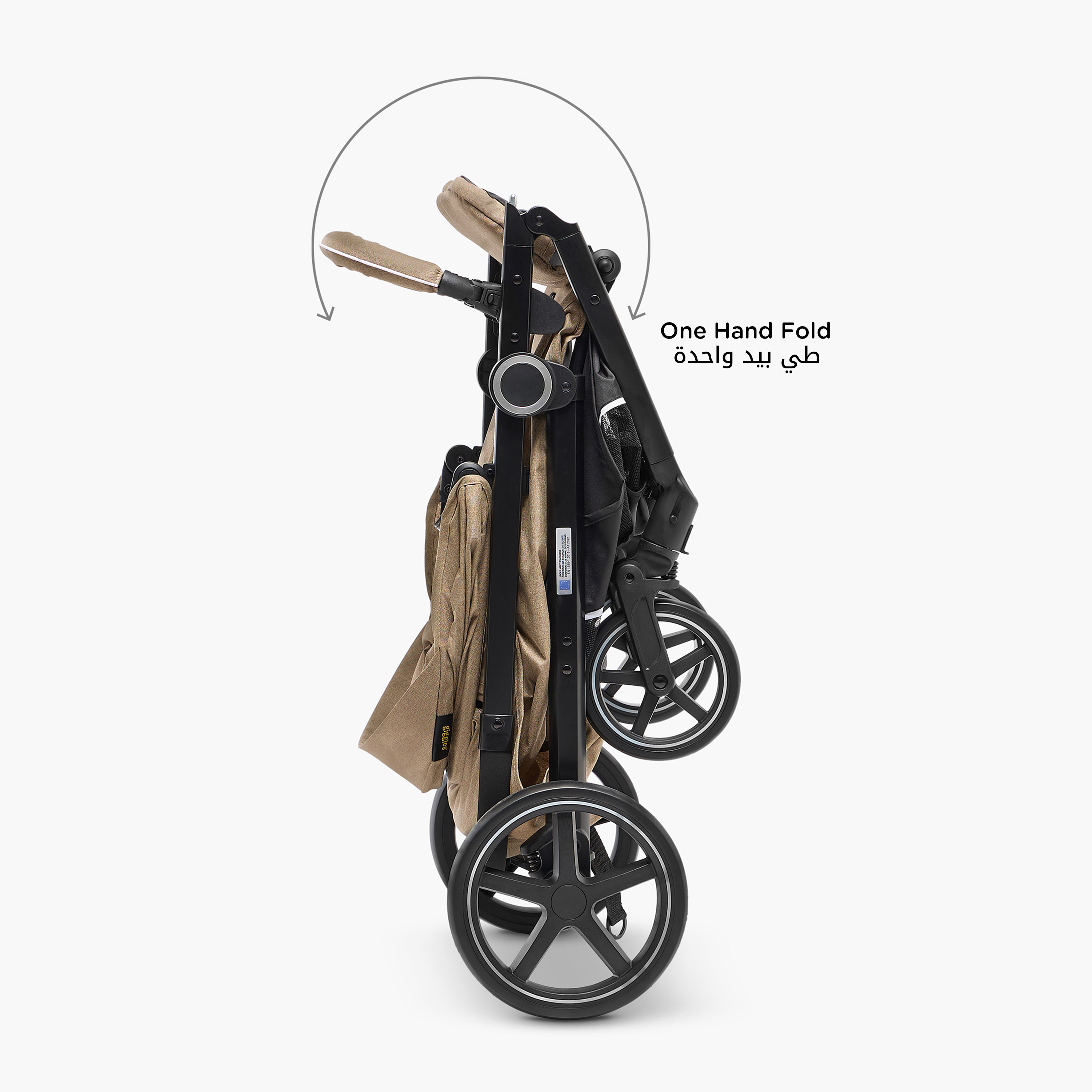 Giggles Larry Full Size Stroller with Push Button Folding System, Metal Frame and Wheel Lock-baby-gear-strollersandprams-strollers-image-3