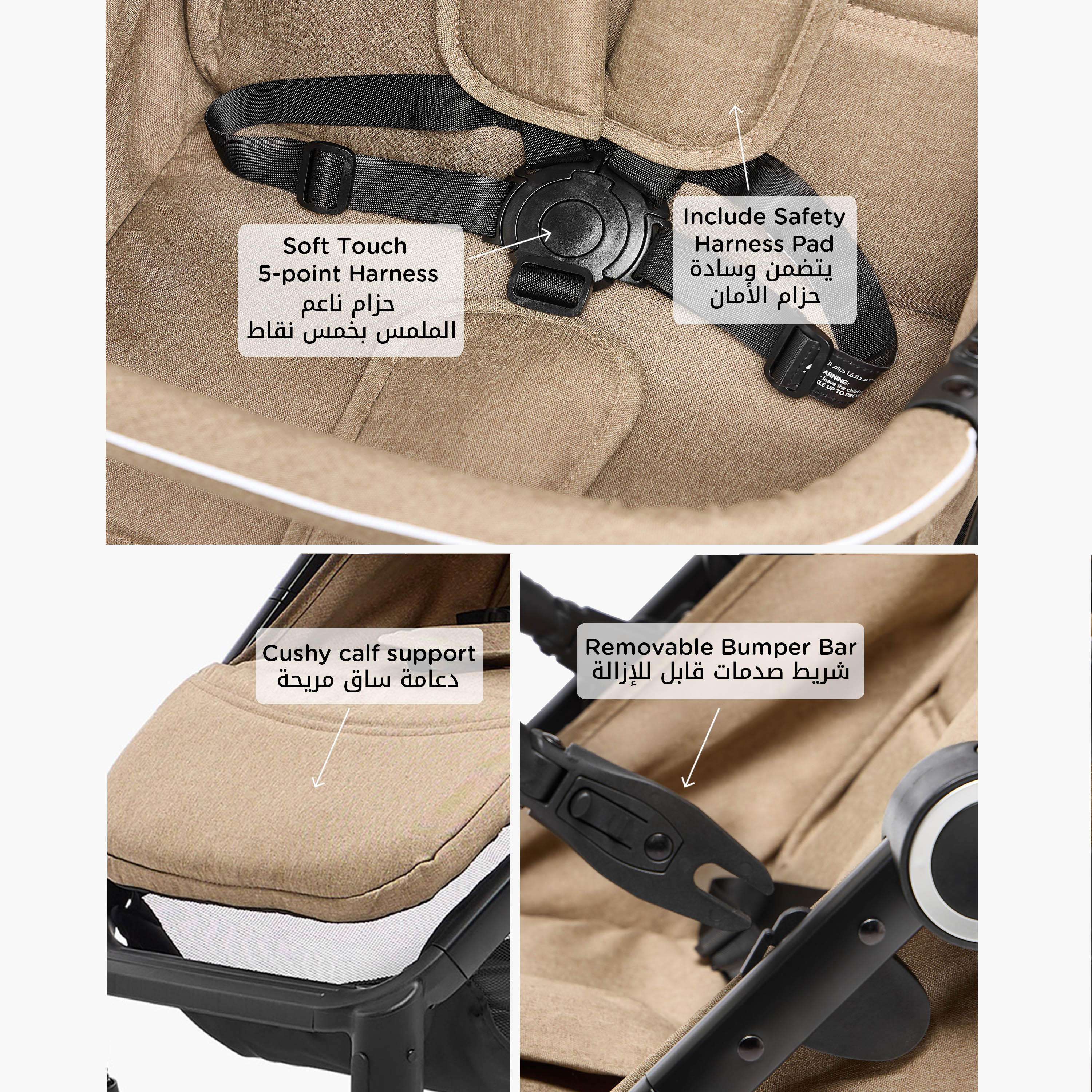 Giggles Larry Full Size Stroller with Push Button Folding System, Metal Frame and Wheel Lock-baby-gear-strollersandprams-strollers-image-4