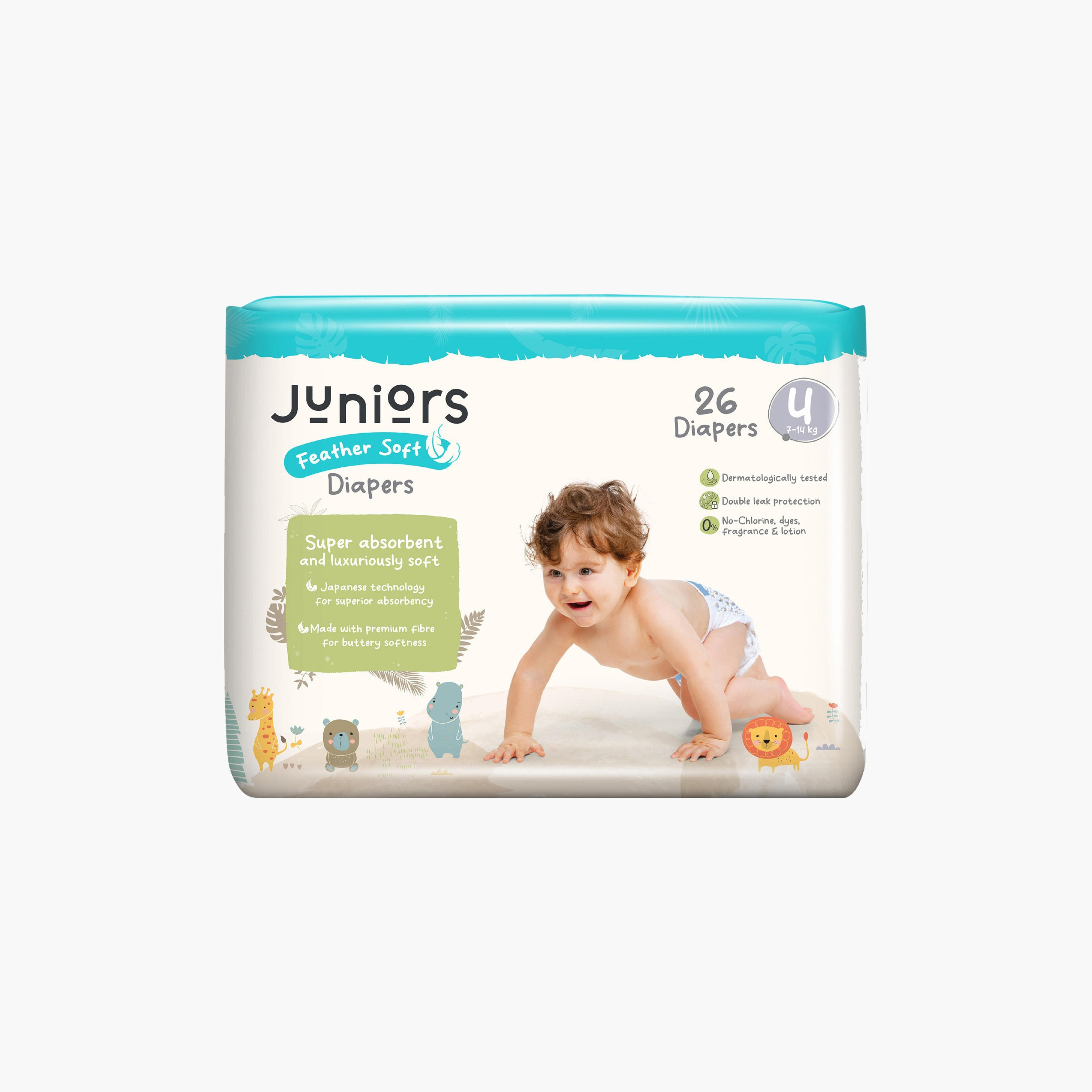 Juniors 22-Piece Tape Style Diapers Size 6 (16+ kg) Feather Soft Value Pack-baby-diapering-diapers-image-2