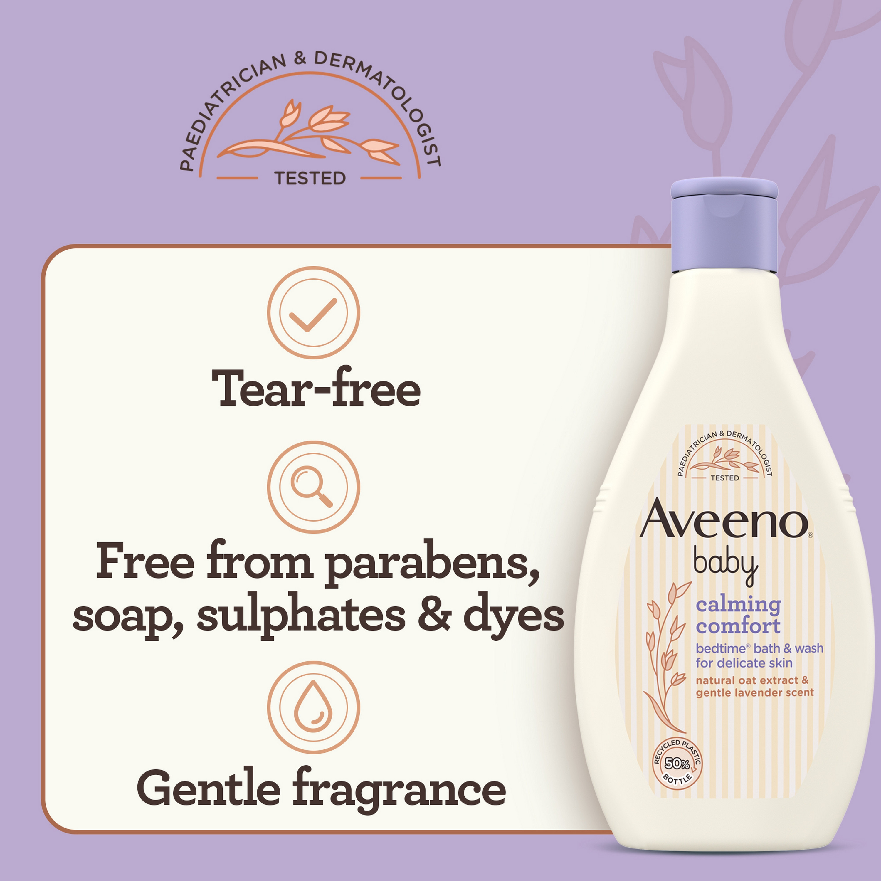 Aveeno Calming Comfort Bedtime Bath & Wash, 250ml-baby-bathandcare-hairbodyskincare-bodywashandsoaps-image-3