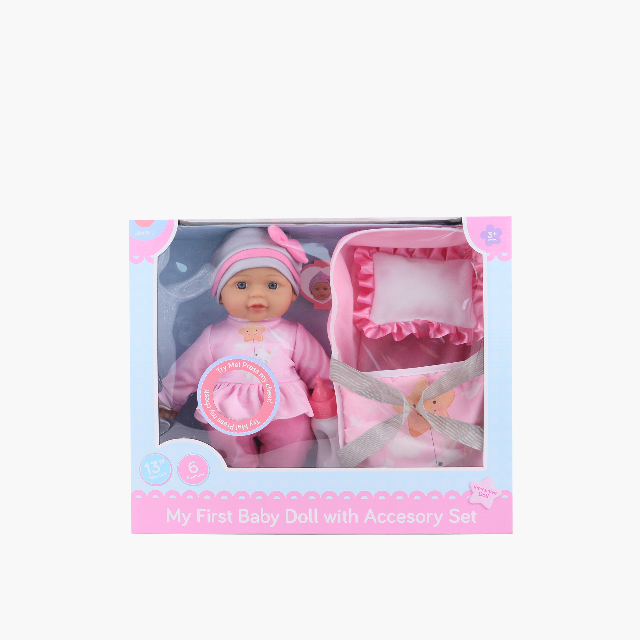 Buy Juniors My First Baby Doll with Accessory Playset 13 inches Online Babyshop UAE