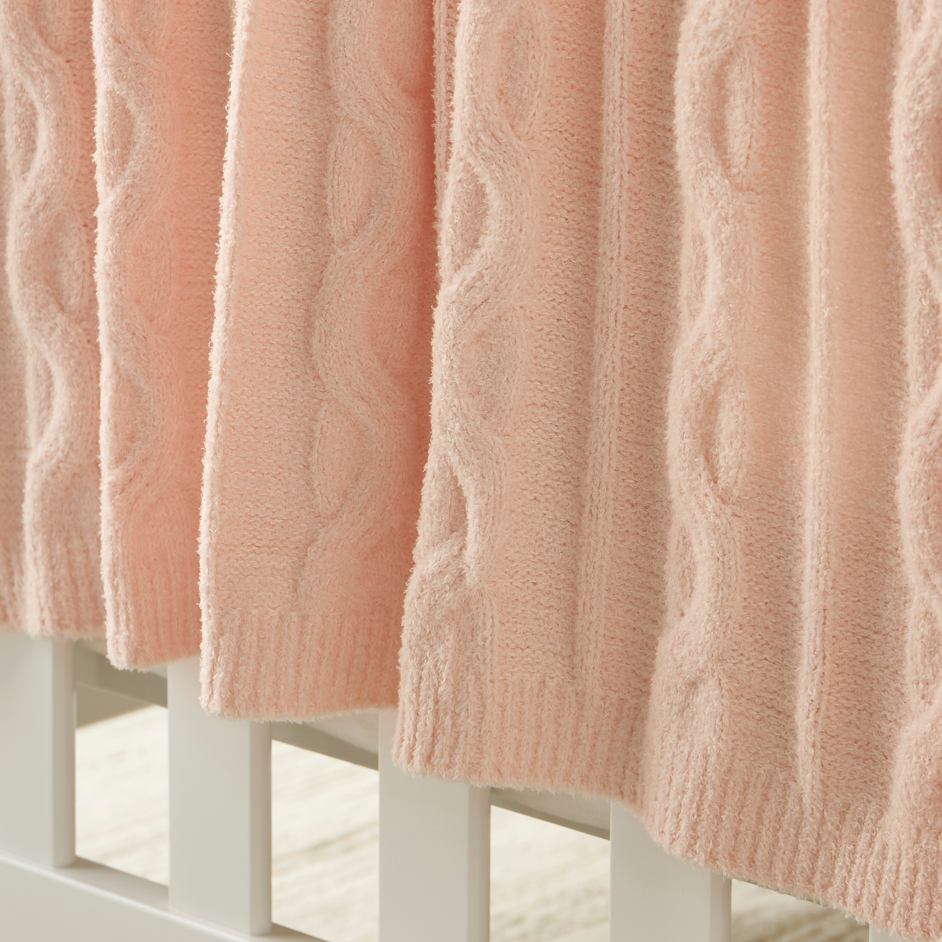 Giggles Cable Knitted Throw - 80x100 cm-baby-nursery-blanketsandswaddles-blanketsandquilts-image-2