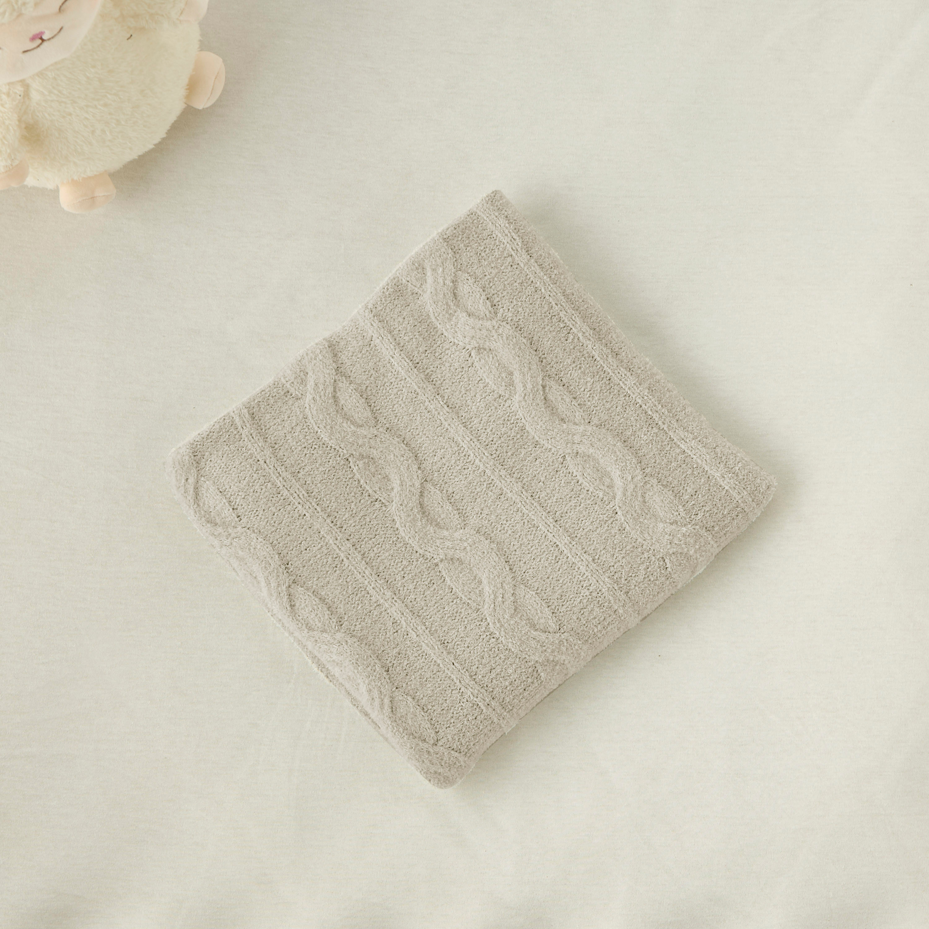 Giggles Cable Knitted Throw - 80x100 cm-baby-nursery-blanketsandswaddles-blanketsandquilts-image-4