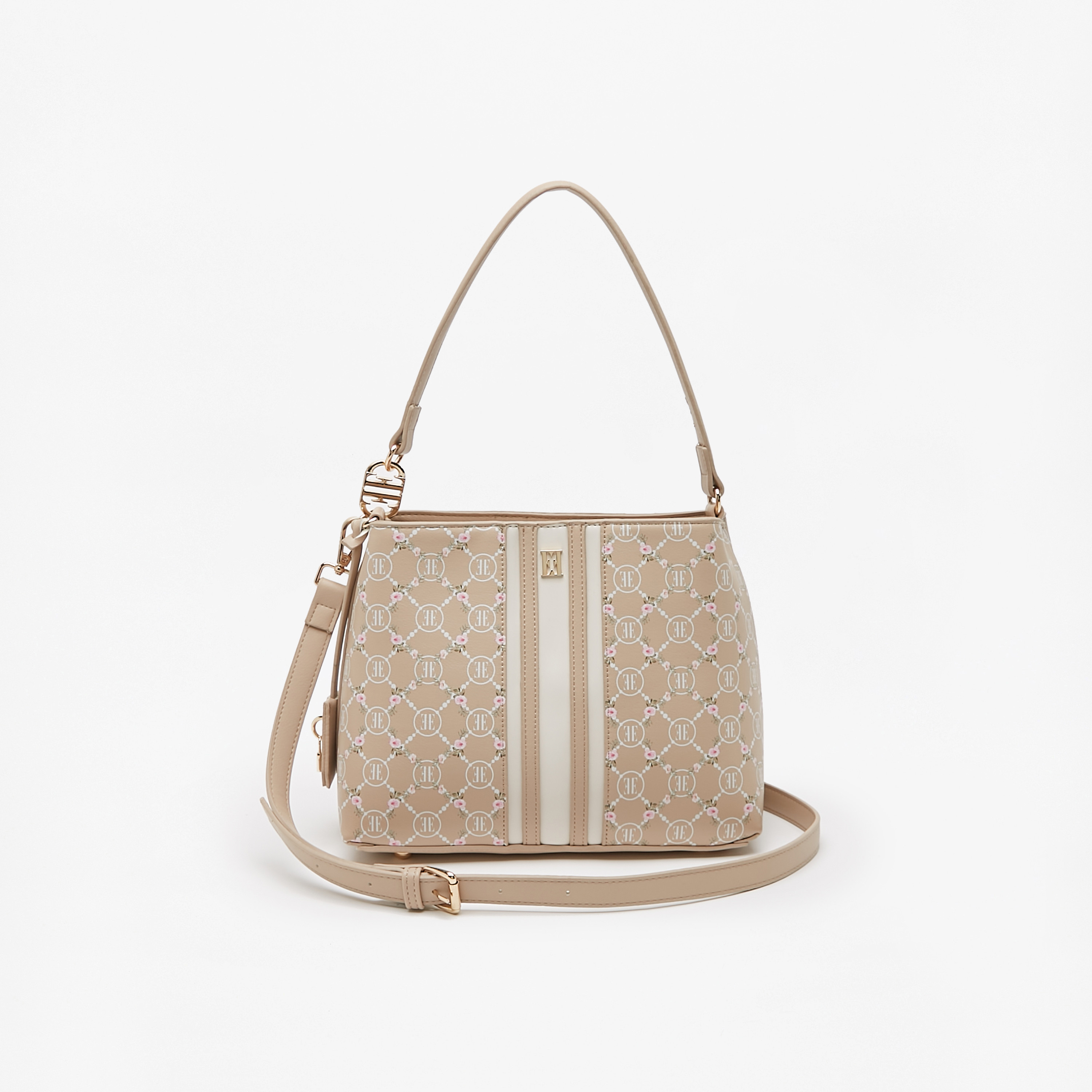 شنطة كتف بمقبض علوي وسحاب إغلاق بطبعات أزهار من إيل-women-bagsandwallets-handbags-image-1
