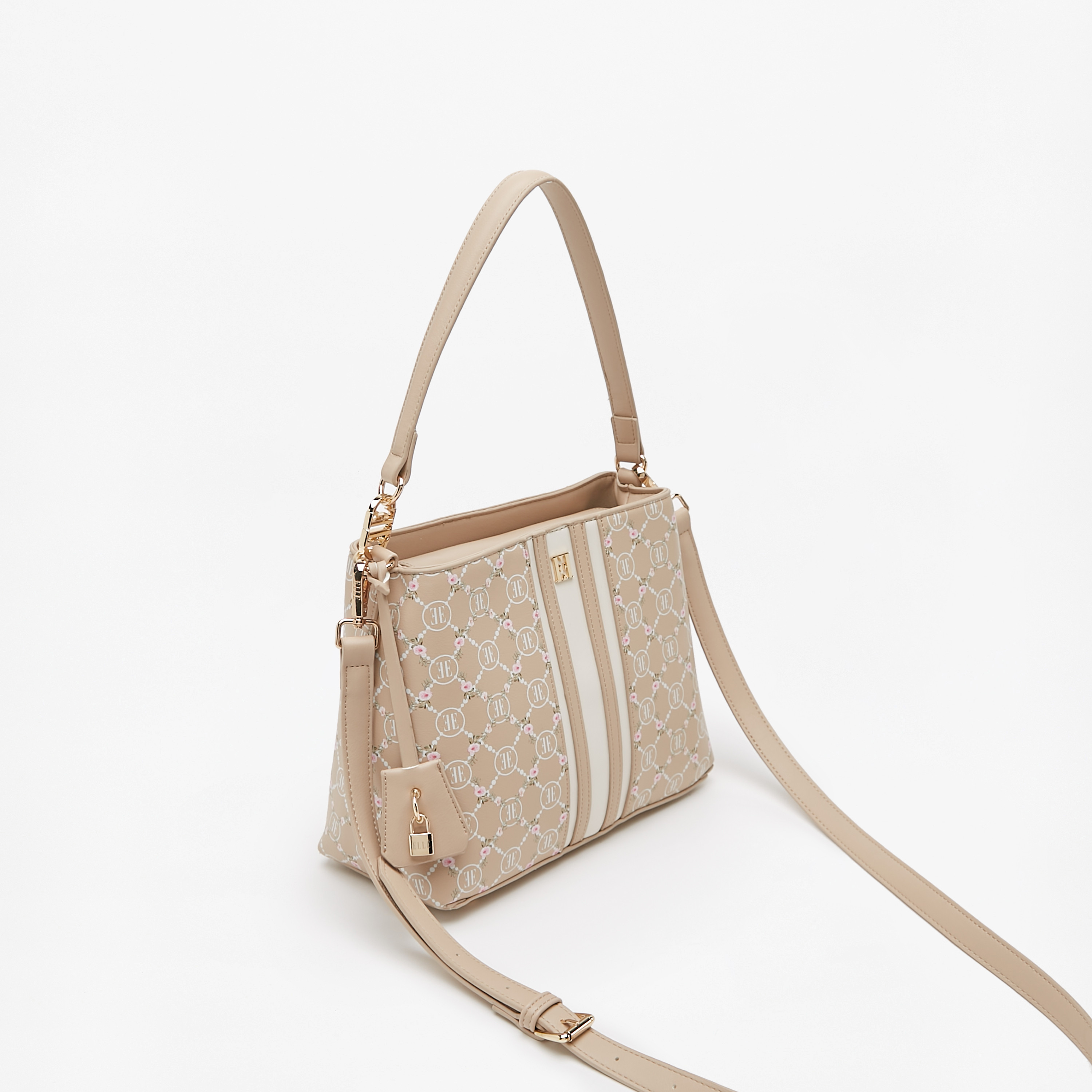 شنطة كتف بمقبض علوي وسحاب إغلاق بطبعات أزهار من إيل-women-bagsandwallets-handbags-image-2