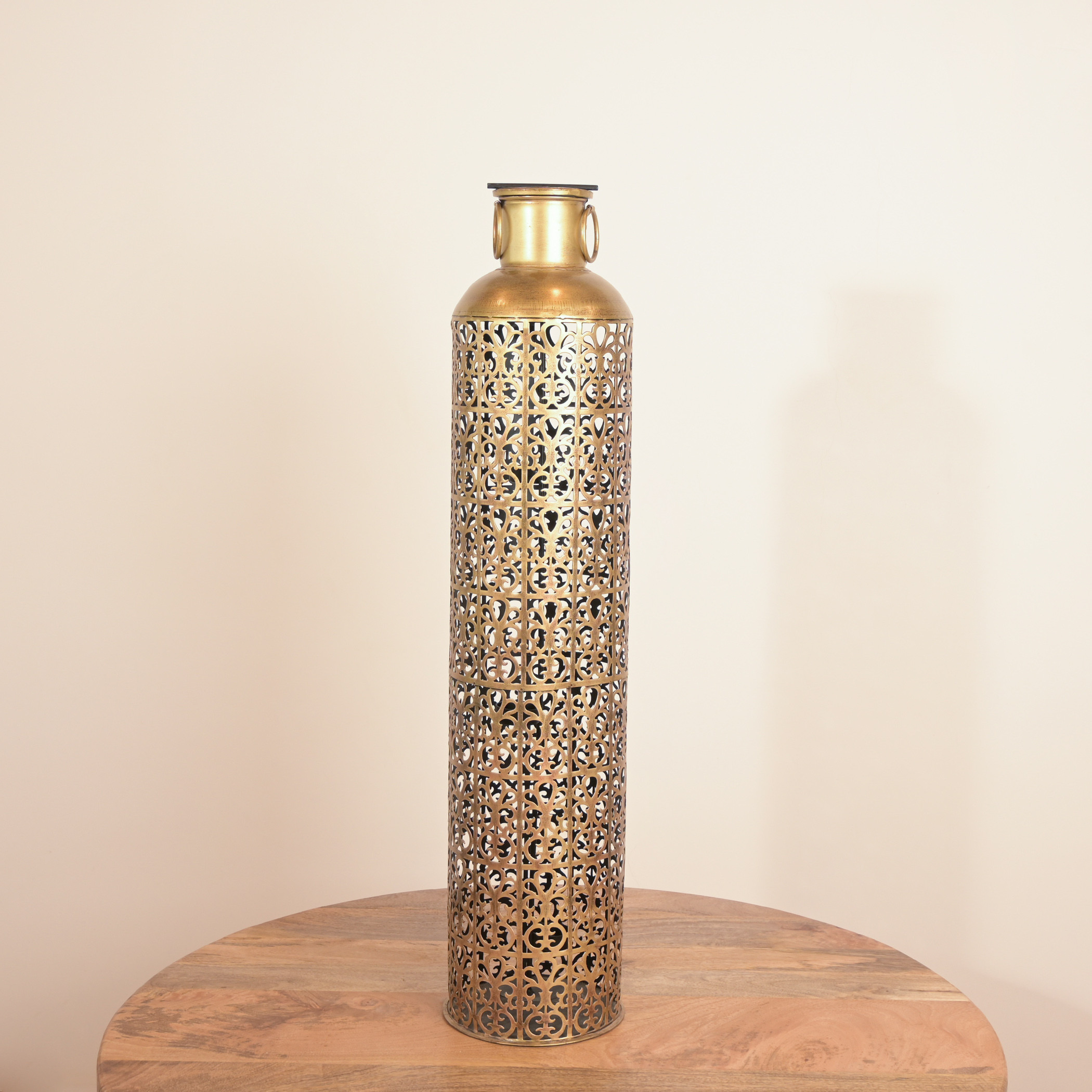 Home Carving Brass Cutwork Candleholder - 85 cm-household-decor-candleholdersandlanterns-image-1