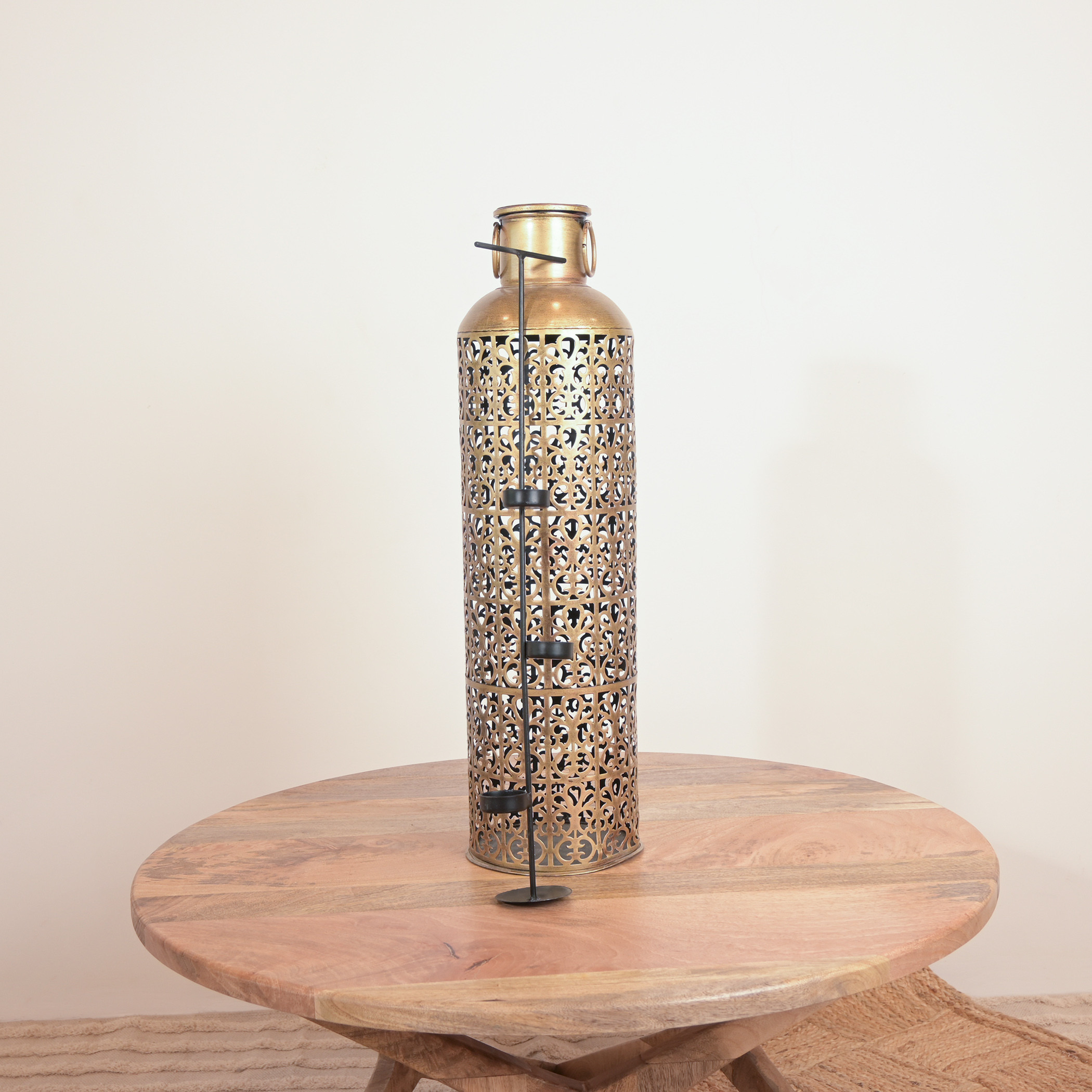 حامل شموع نحاس بتفاصيل مفرغة من هوم كارفينج - 68 سم-household-decor-candleholdersandlanterns-image-2
