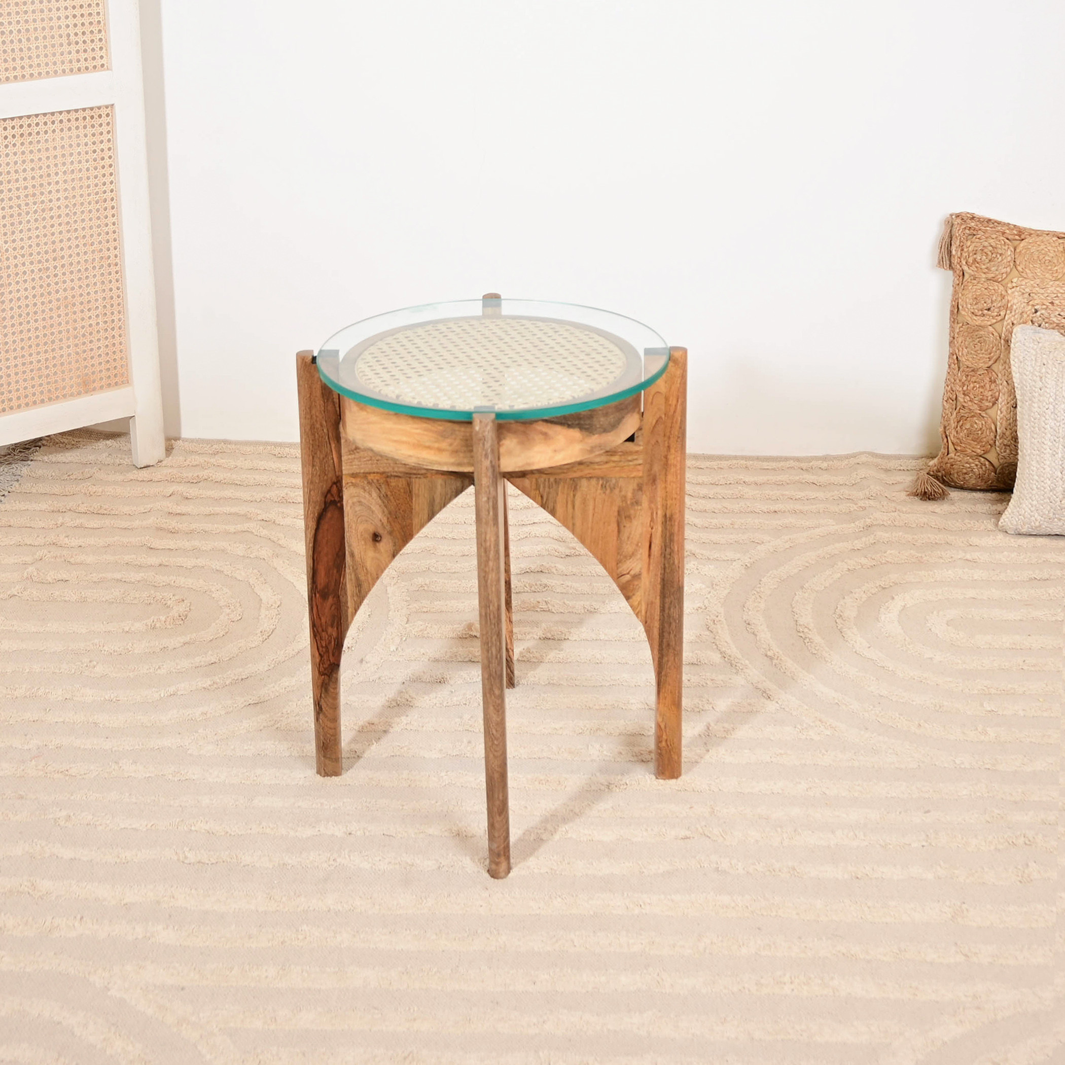 طاولة زينة بسطح زجاج من هوم كارفينج - 55x40x55 سم-furniture-livingroom-sideandendtables-image-3