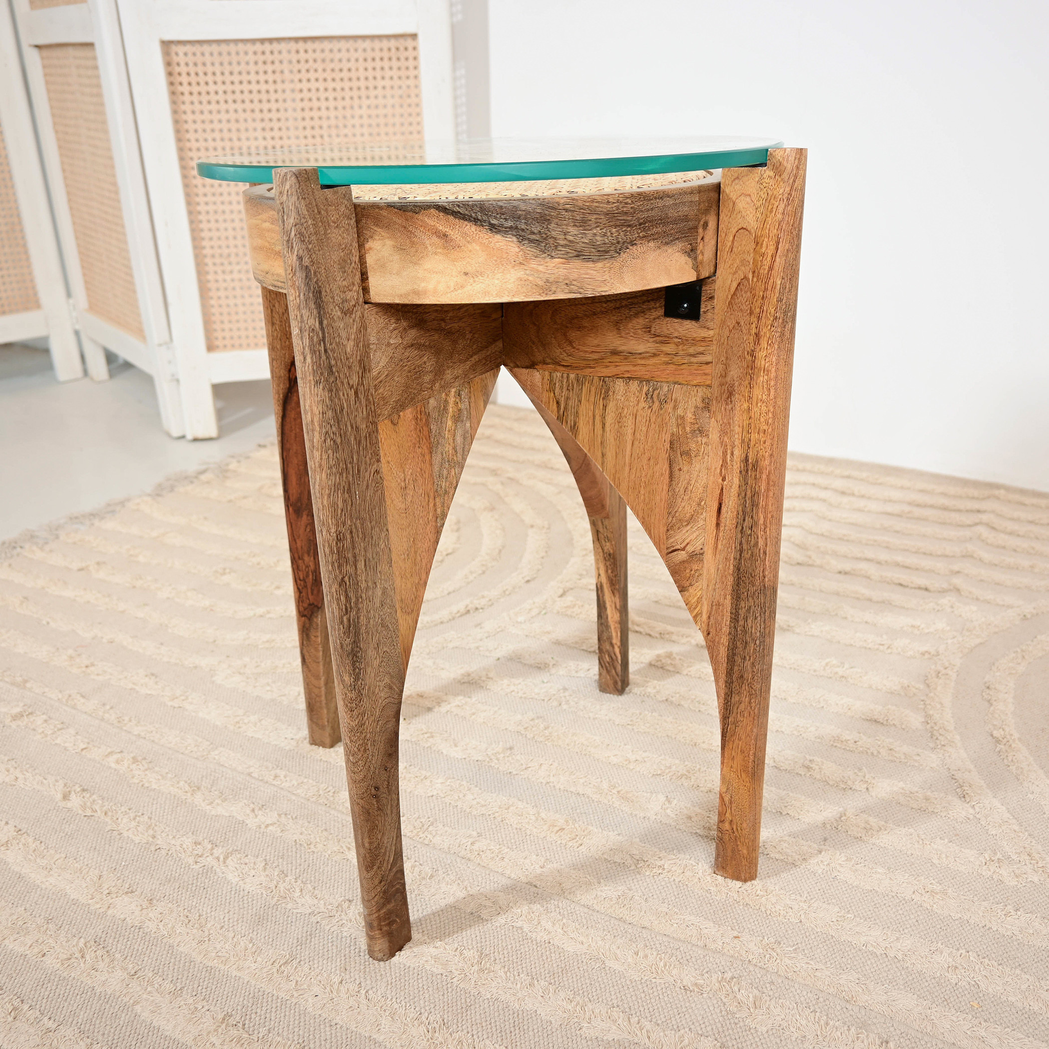 طاولة زينة بسطح زجاج من هوم كارفينج - 55x40x55 سم-furniture-livingroom-sideandendtables-image-7