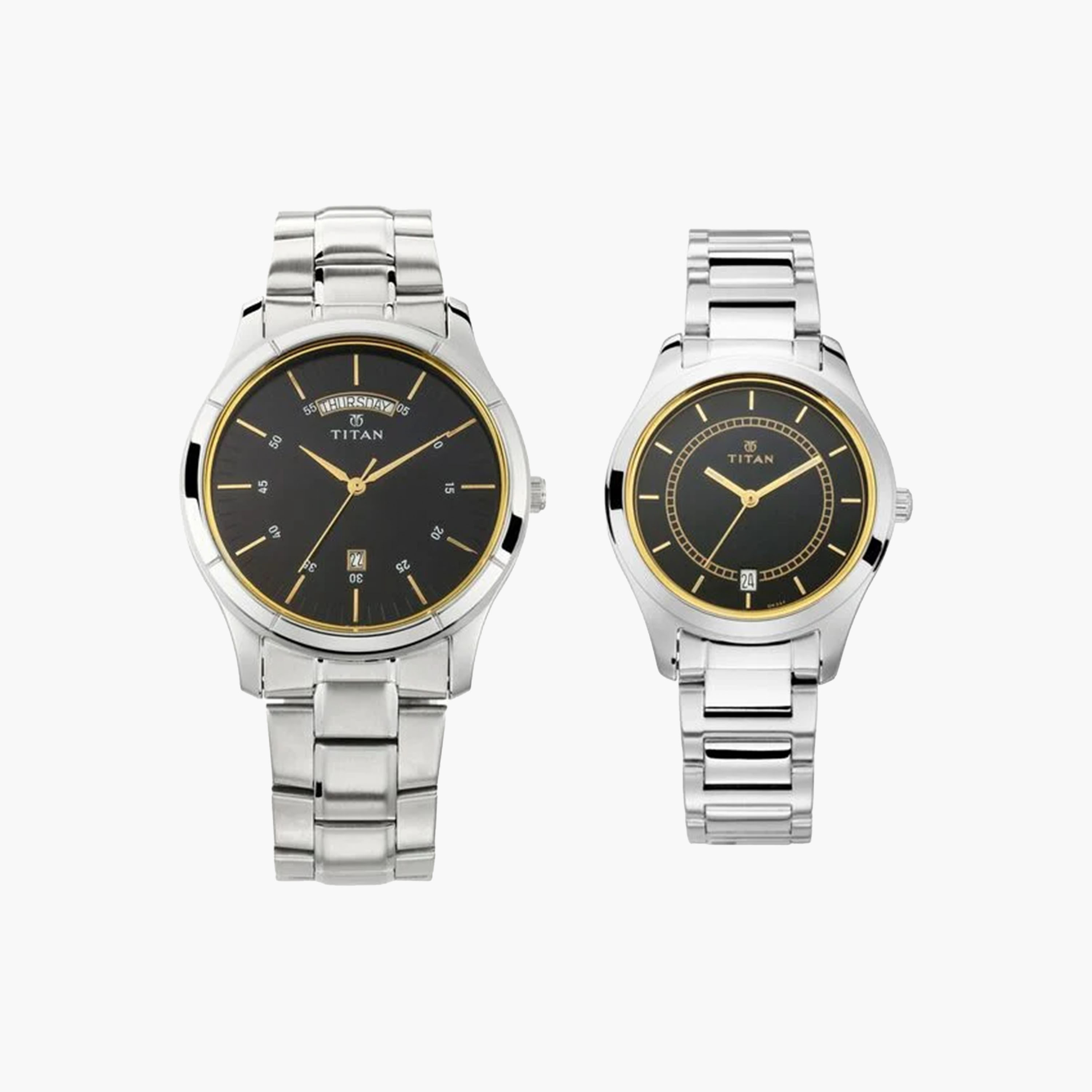 Titan Classic Silver Couple's Watch Set-men-watchesandjewellery-watches-image-1