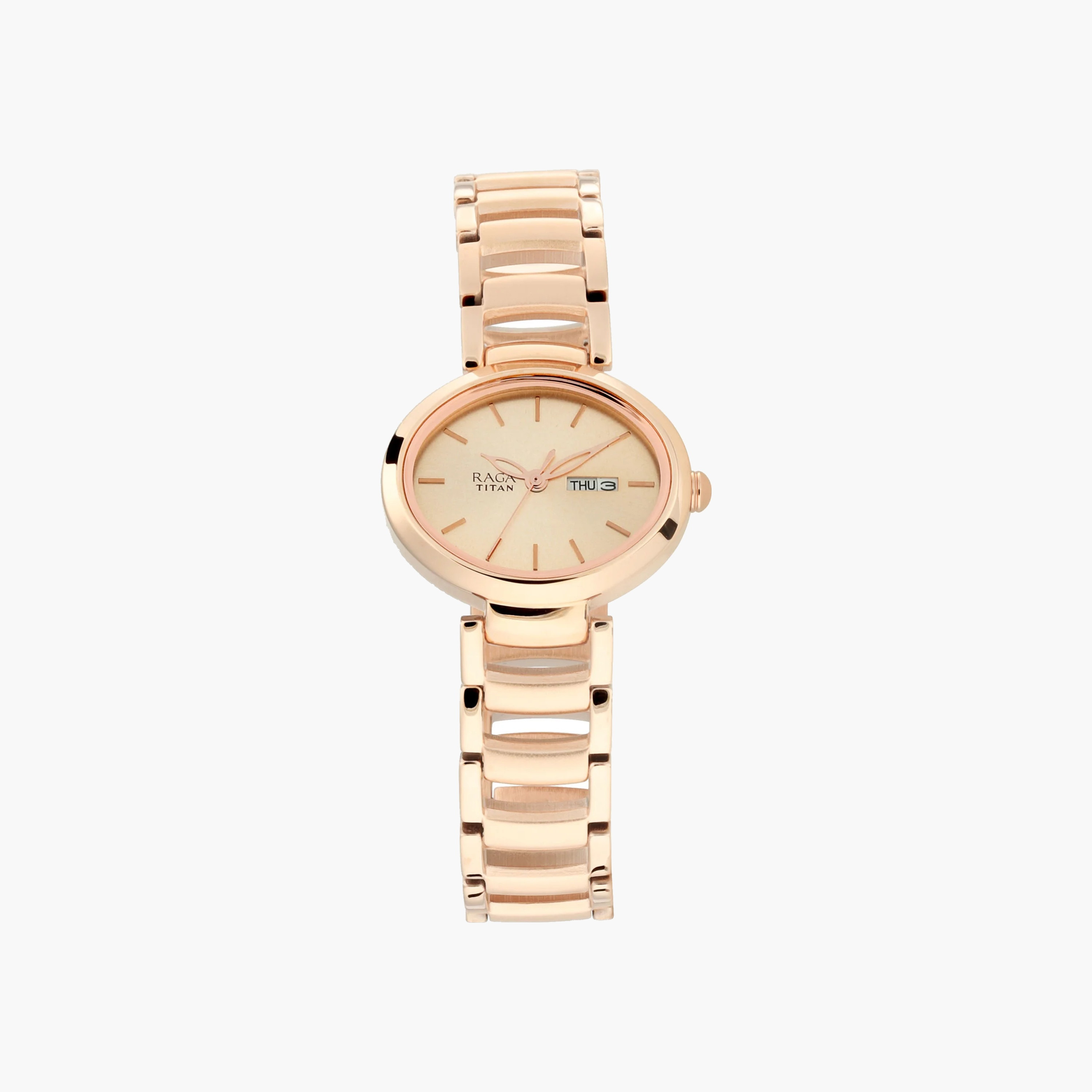 ساعة تيتان النسائية التناظرية باللون الذهبي الوردي-women-watchesandjewellery-watches-image-1